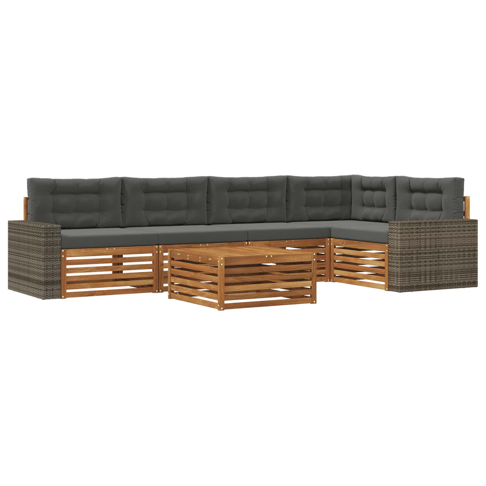 Ensemble de canapés d'extérieur 6 pcs Naturel et Anthracite - XIOS