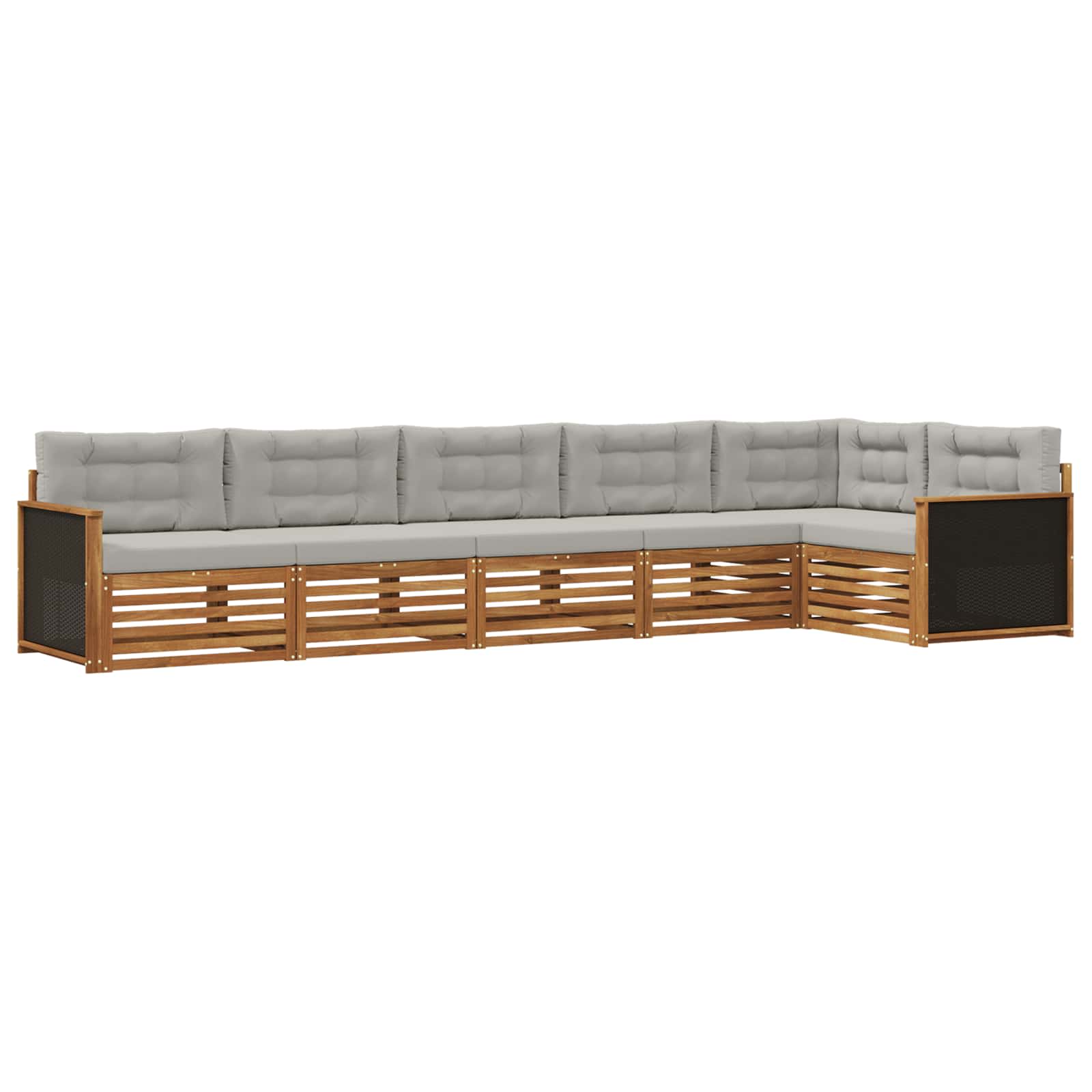 Ensemble de canapés d'extérieur 6 pcs Naturel et gris clair - XIOS