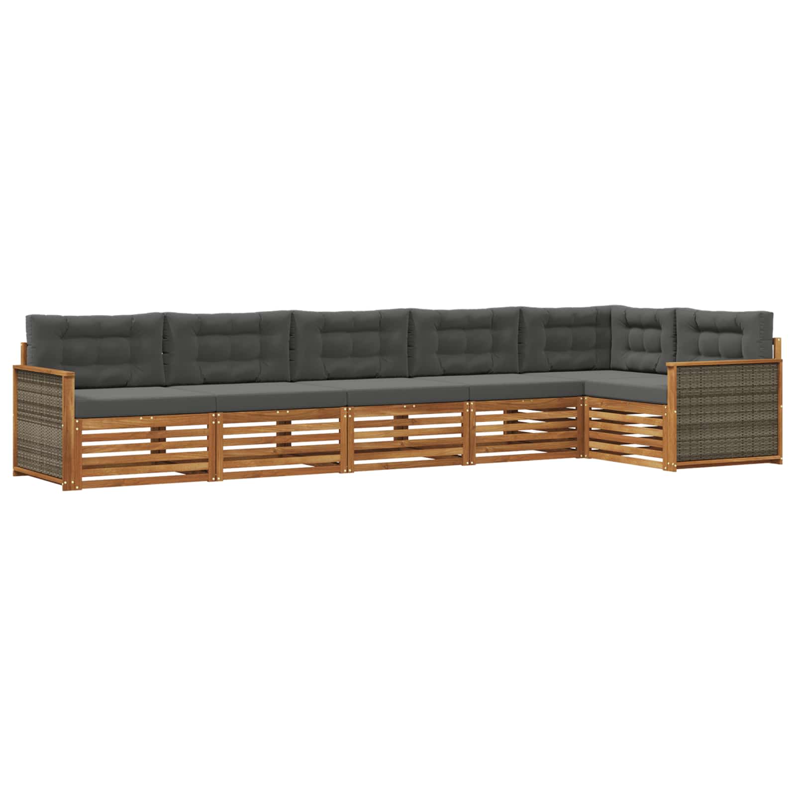 Ensemble de canapés d'extérieur 6 pcs Naturel et Anthracite - XIOS
