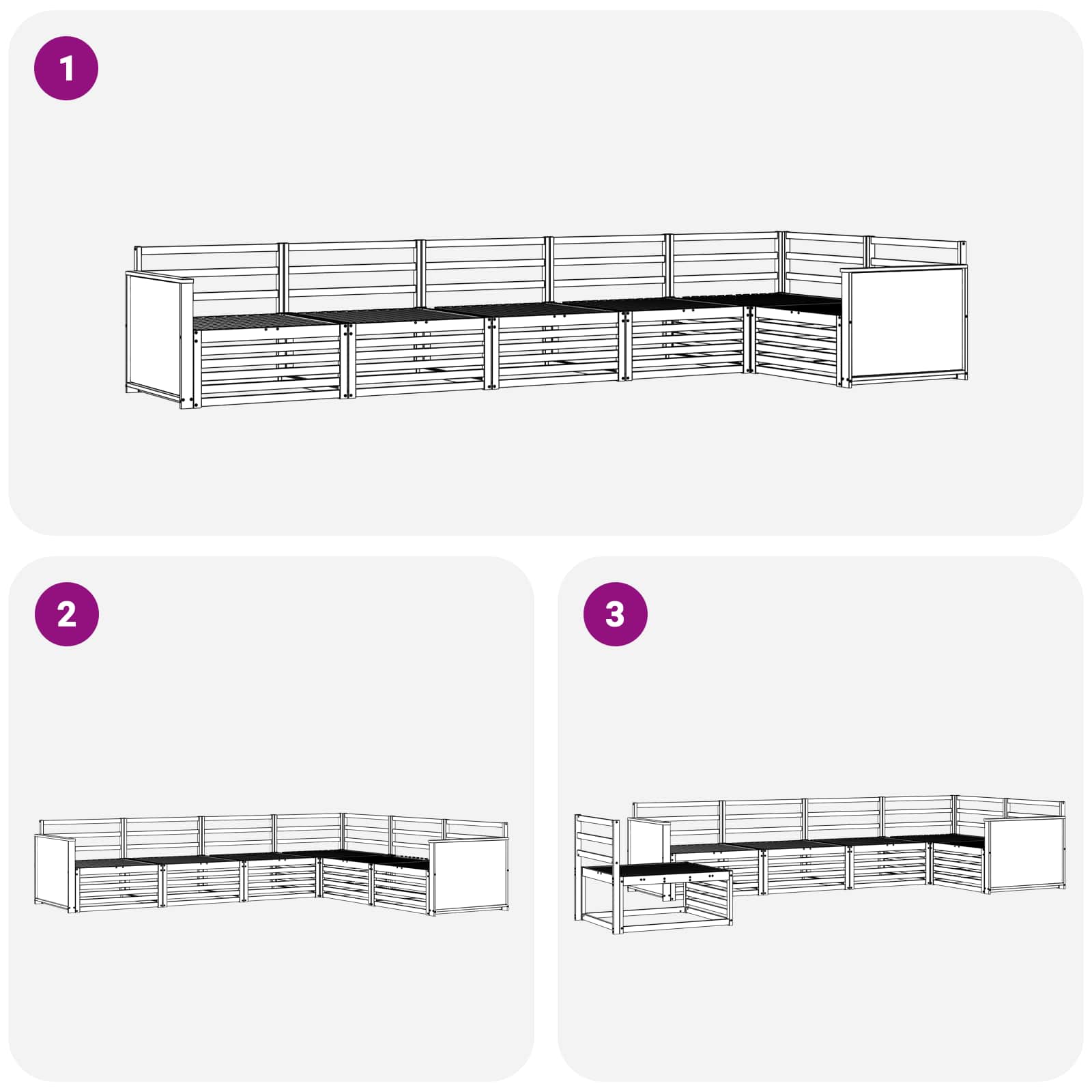 Ensemble de canapés d'extérieur 6 pcs Naturel - XIOS