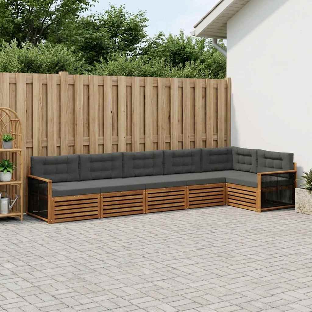 Ensemble de canapés d'extérieur 6 pcs Naturel et Anthracite - XIOS