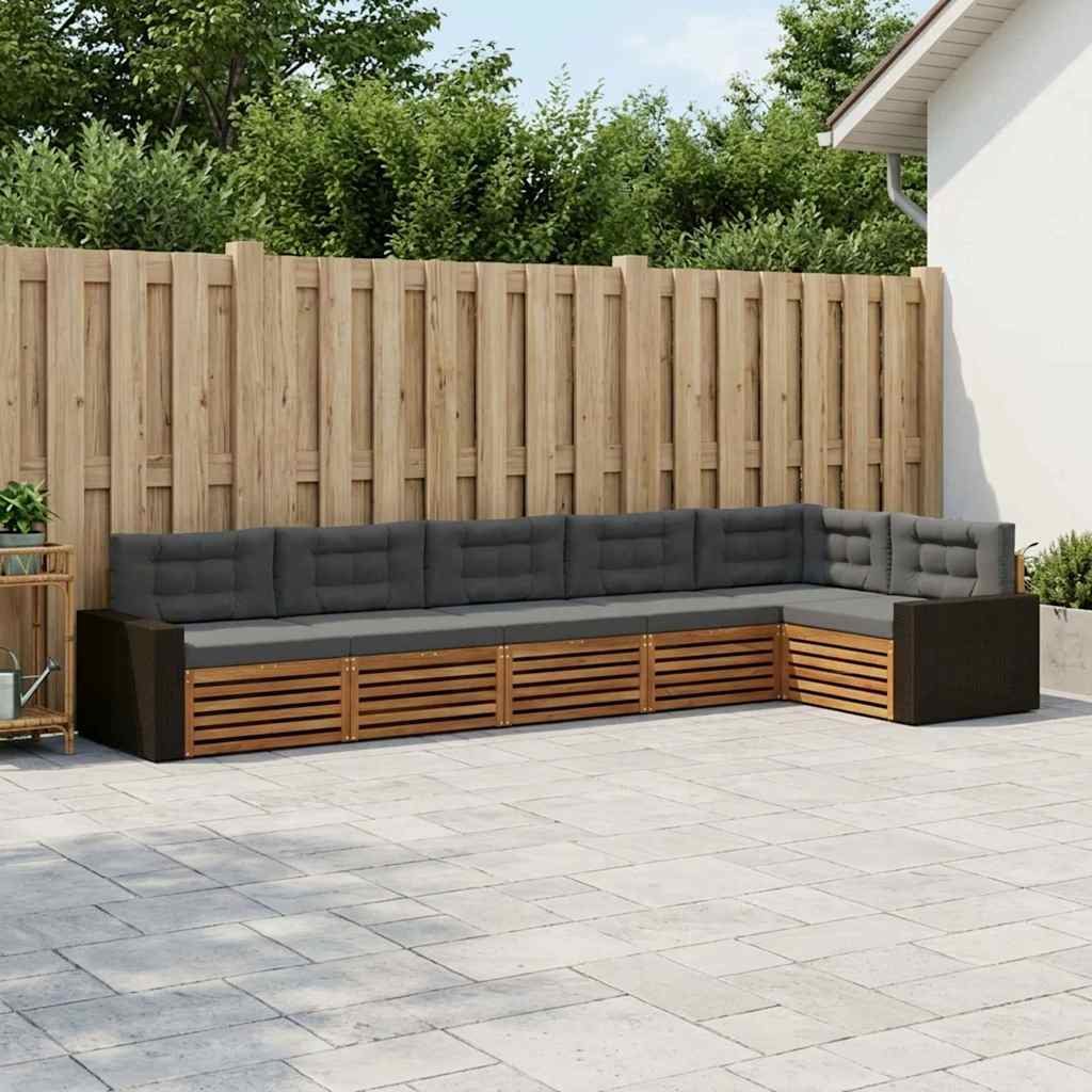 Ensemble de canapés d'extérieur 6 pcs Naturel et Anthracite - XIOS
