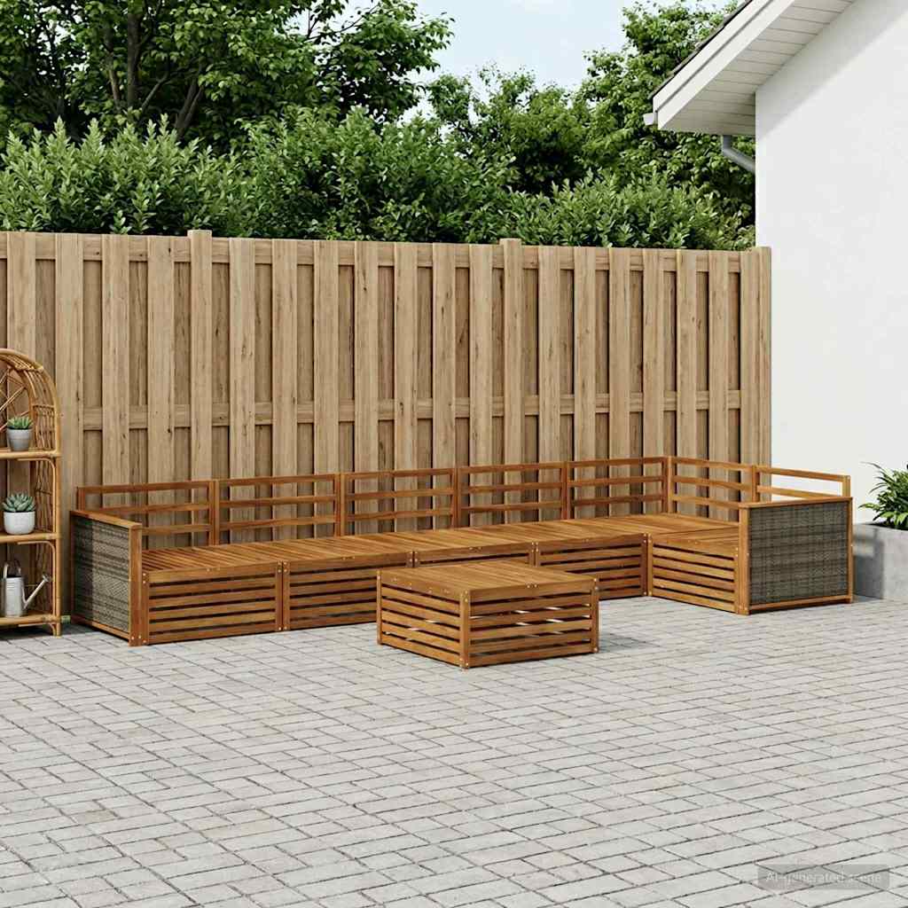 Ensemble de canapés d'extérieur 7 pcs Naturel - XIOS