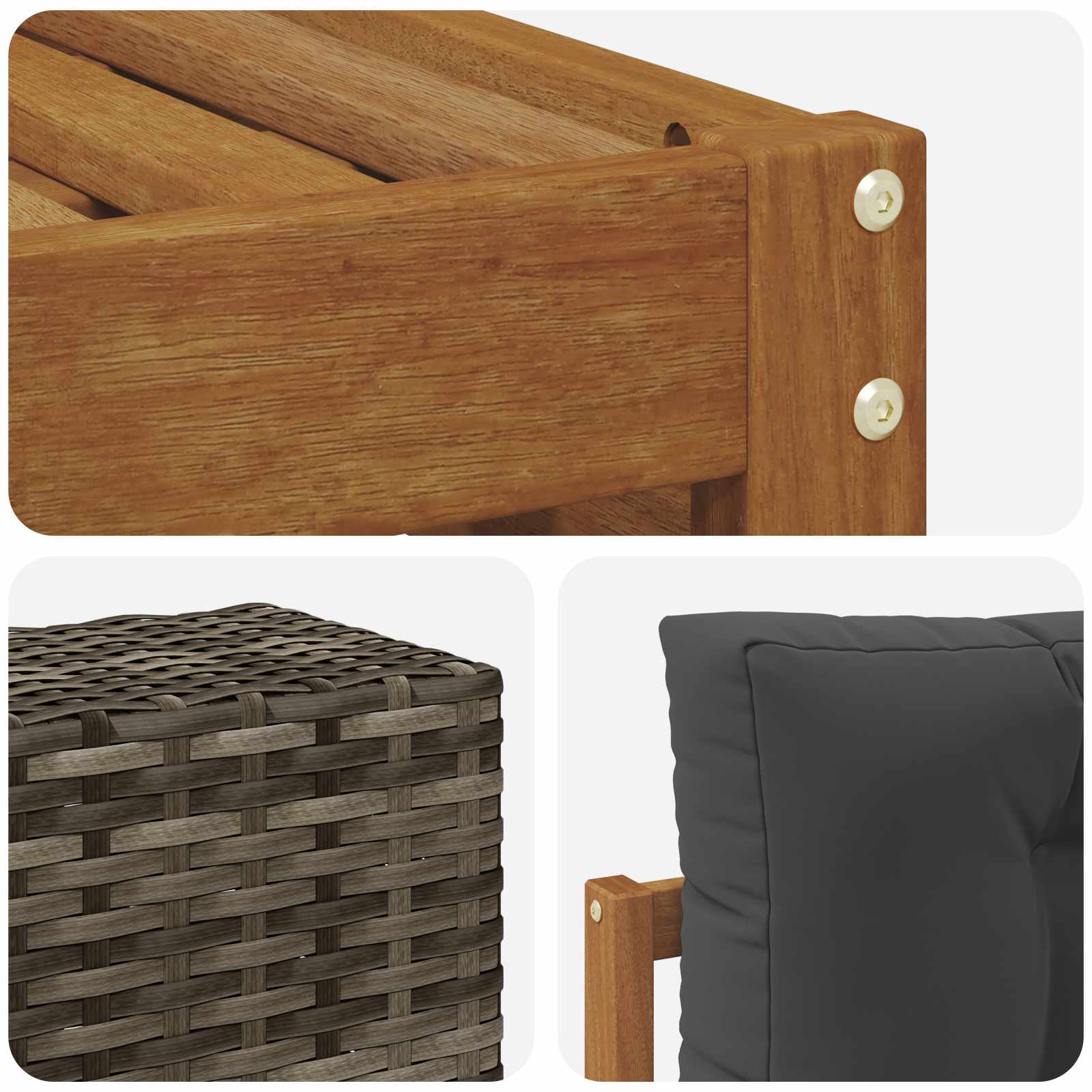 Ensemble de canapés d'extérieur 7 pcs Naturel et Anthracite - XIOS