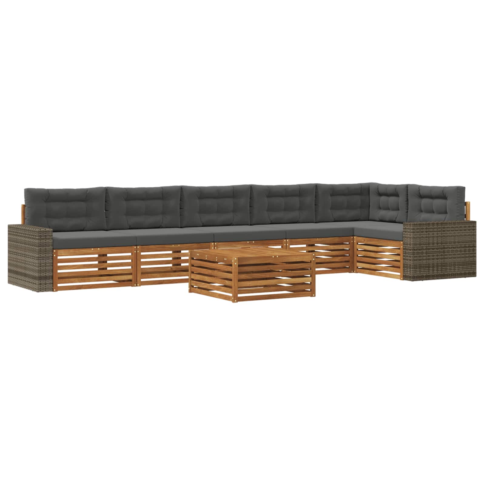 Ensemble de canapés d'extérieur 7 pcs Naturel et Anthracite - XIOS