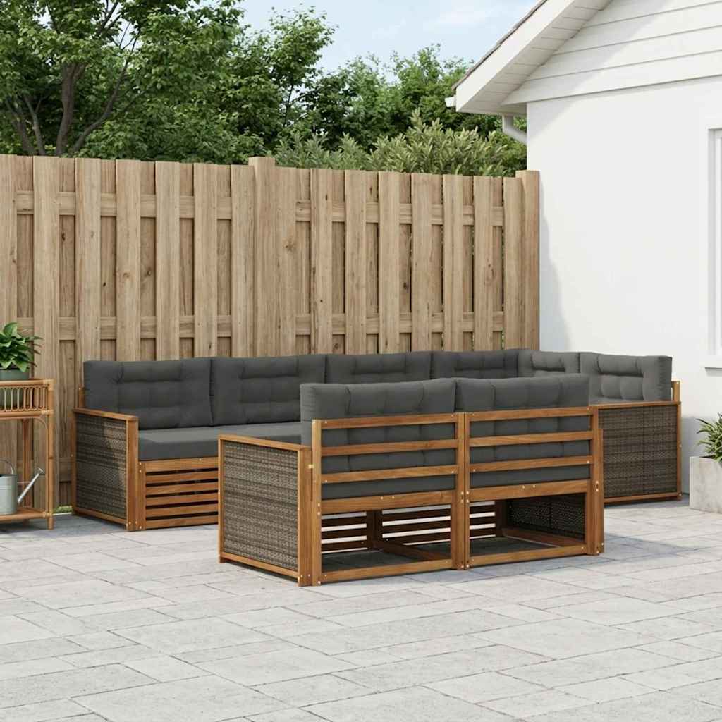 Ensemble de canapés d'extérieur 7 pcs Naturel et Anthracite - XIOS