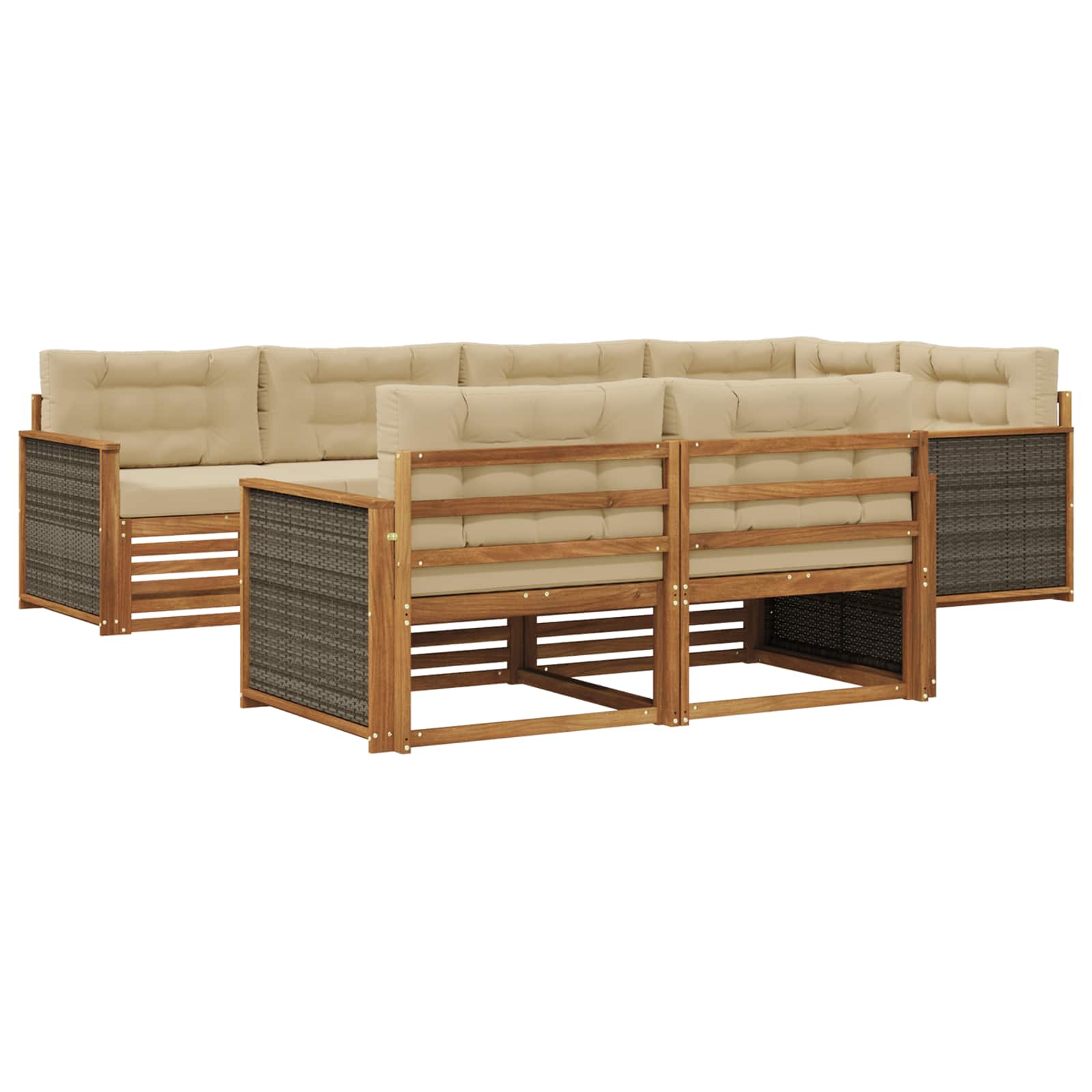 Ensemble de canapés d'extérieur 7 pcs Naturel et Beige - XIOS