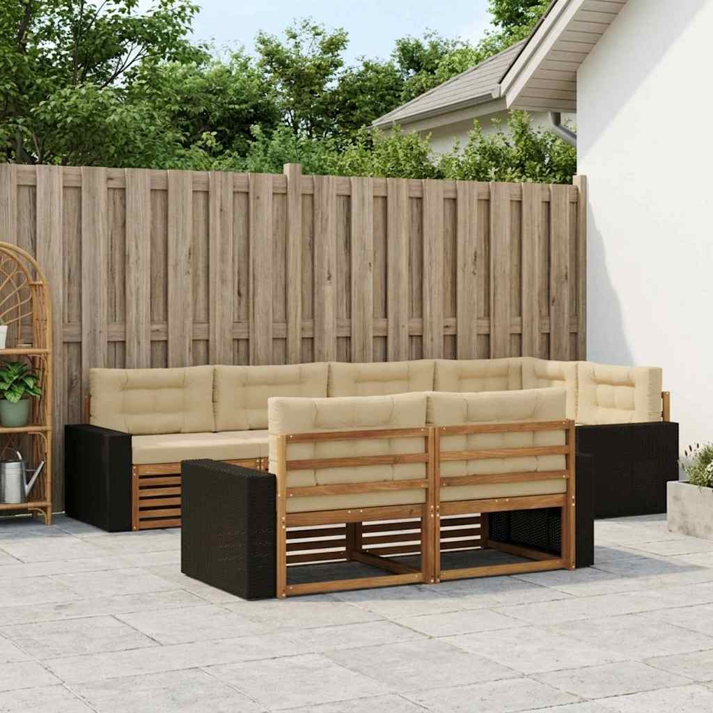 Ensemble de canapés d'extérieur 7 pcs Naturel et Beige - XIOS