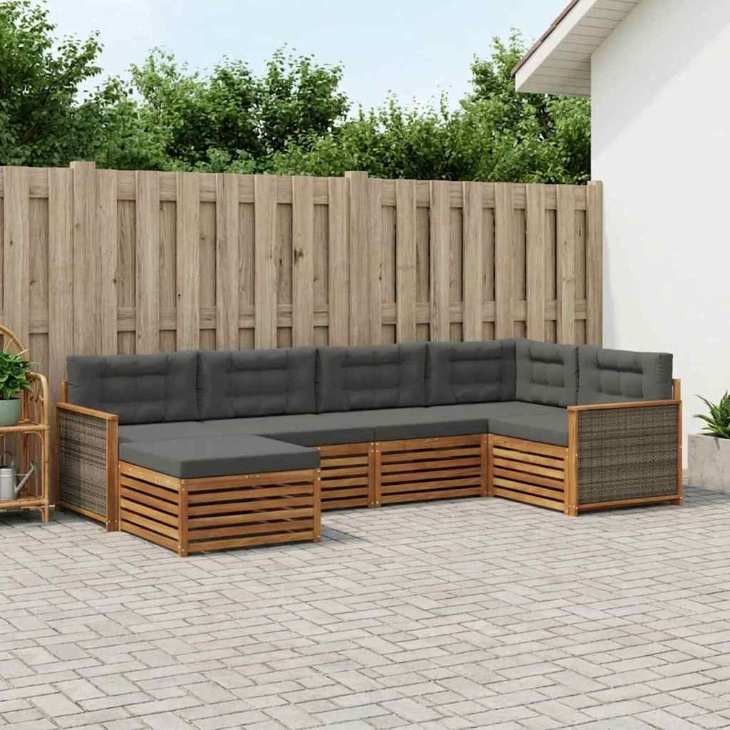 Ensemble de canapés d'extérieur 6 pcs Naturel et Anthracite - XIOS