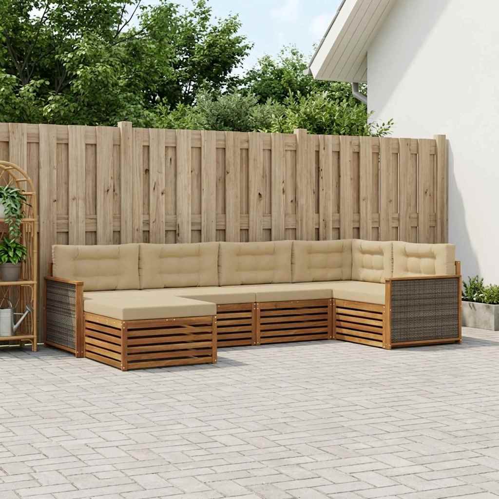 Ensemble de canapés d'extérieur 6 pcs Naturel et Beige - XIOS