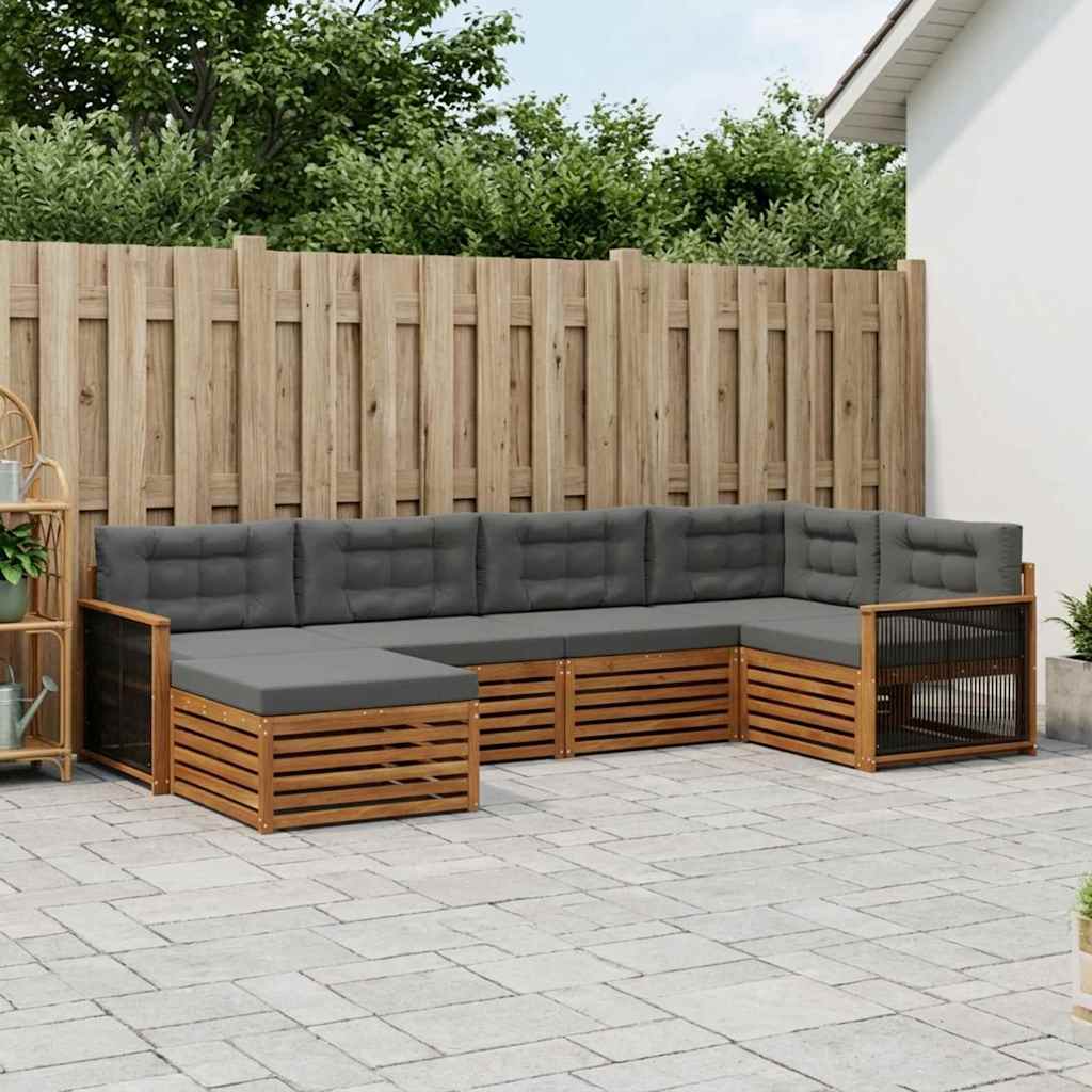 Ensemble de canapés d'extérieur 6 pcs Naturel et Anthracite - XIOS