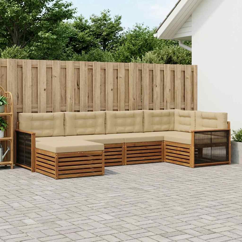 Ensemble de canapés d'extérieur 6 pcs Naturel et Beige - XIOS