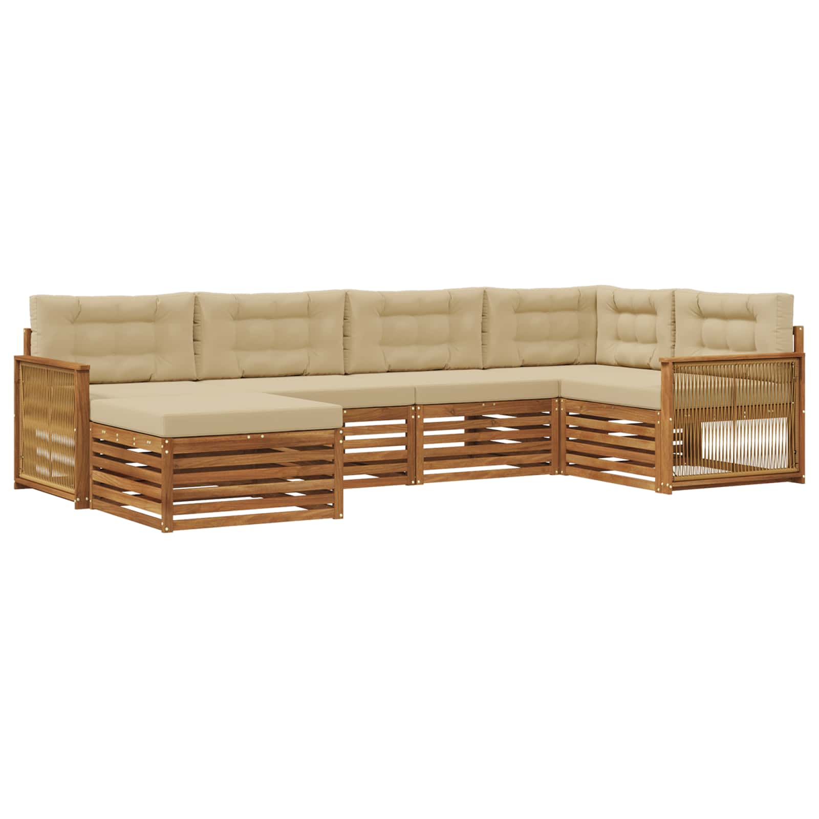 Ensemble de canapés d'extérieur 6 pcs Naturel et Beige - XIOS