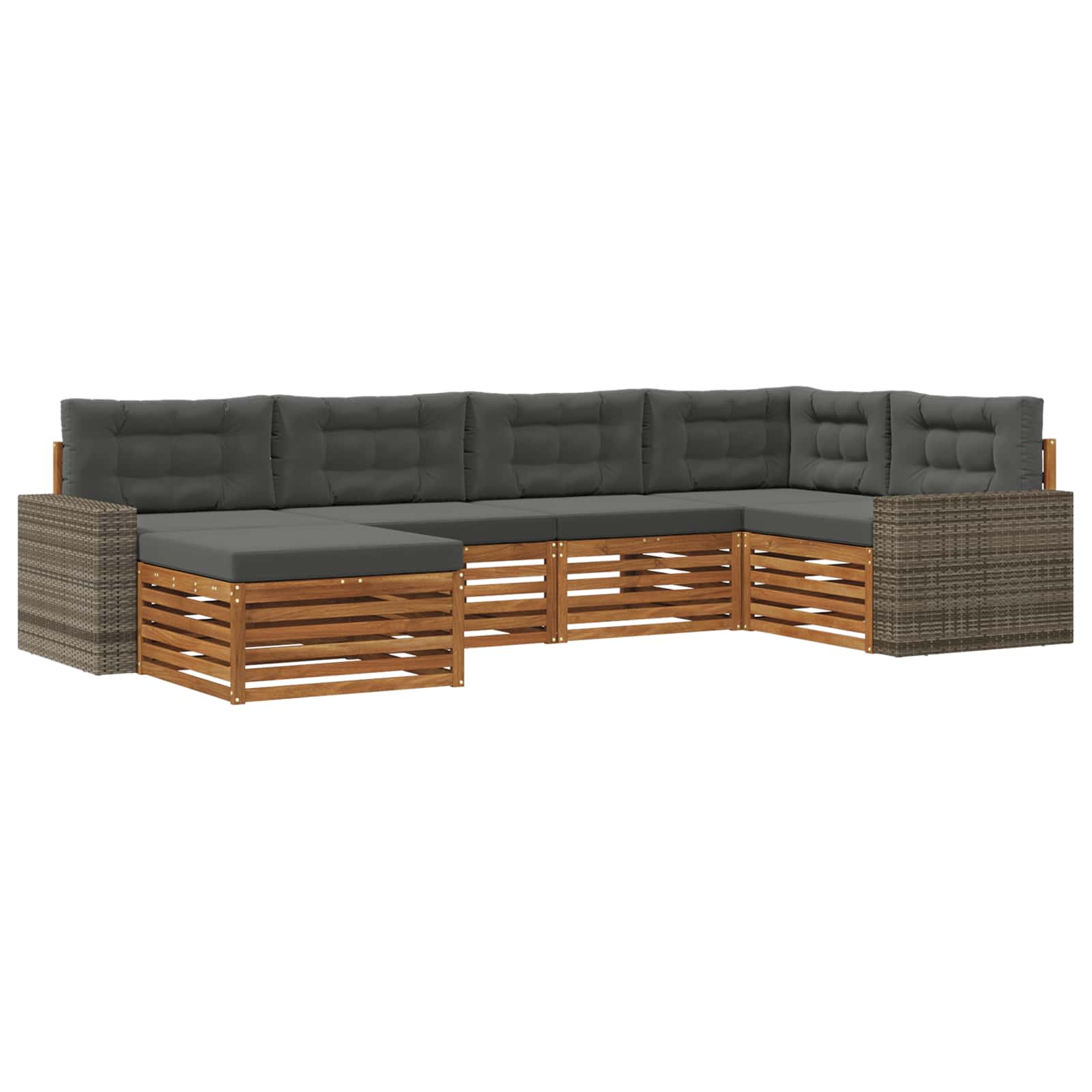 Ensemble de canapés d'extérieur 6 pcs Naturel et Anthracite - XIOS