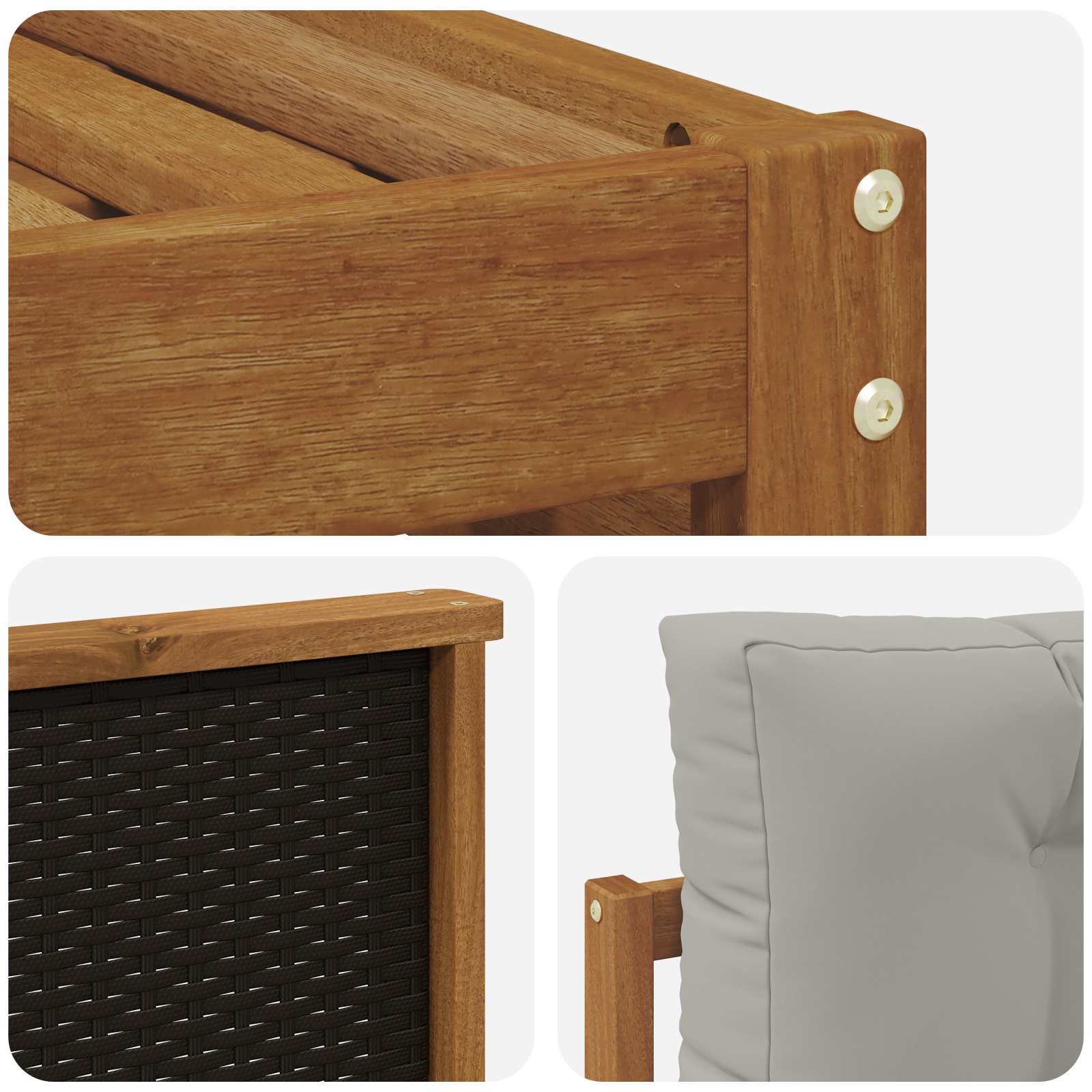 Ensemble de canapés d'extérieur 7 pcs Naturel et gris clair - XIOS