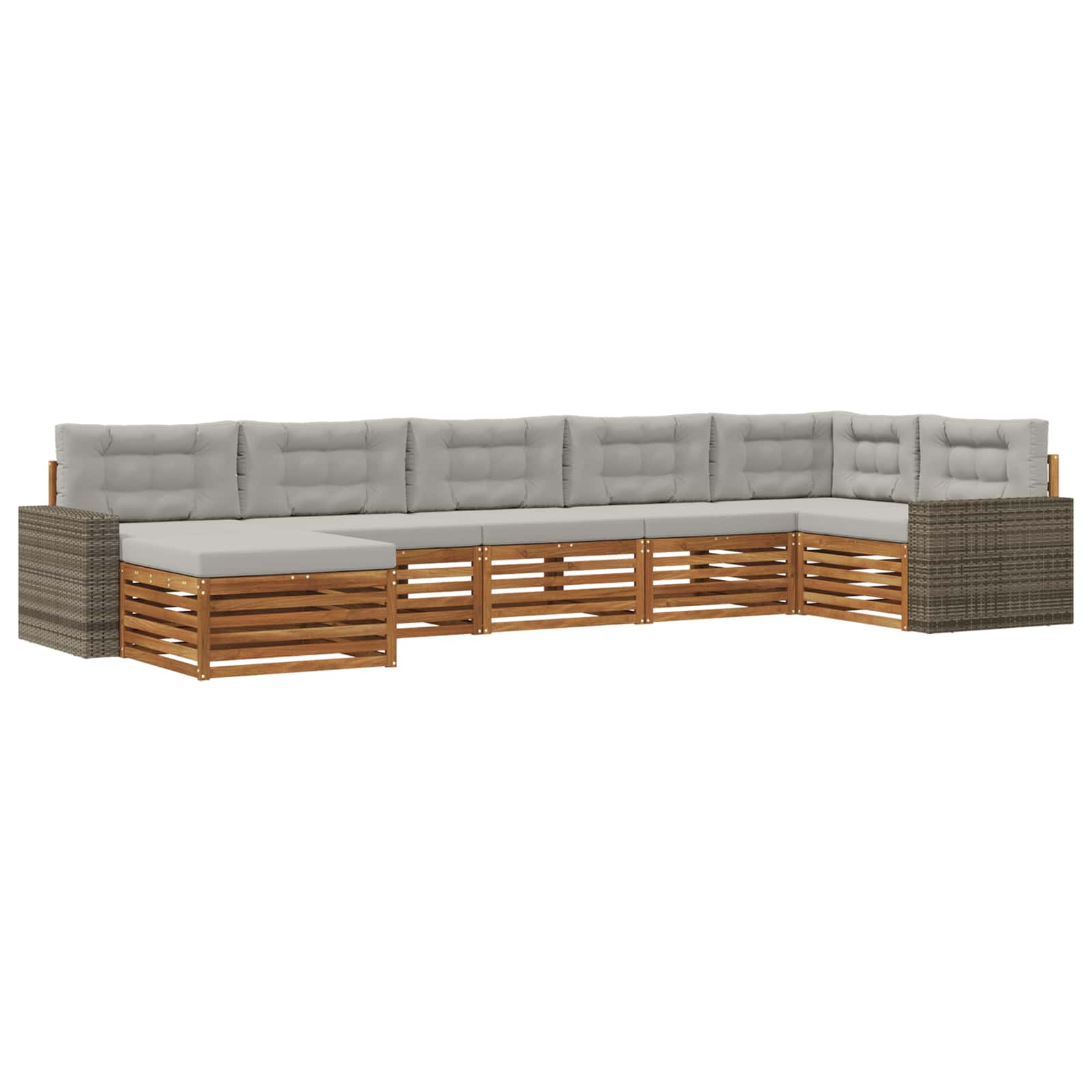 Ensemble de canapés d'extérieur 7 pcs Naturel et gris clair - XIOS