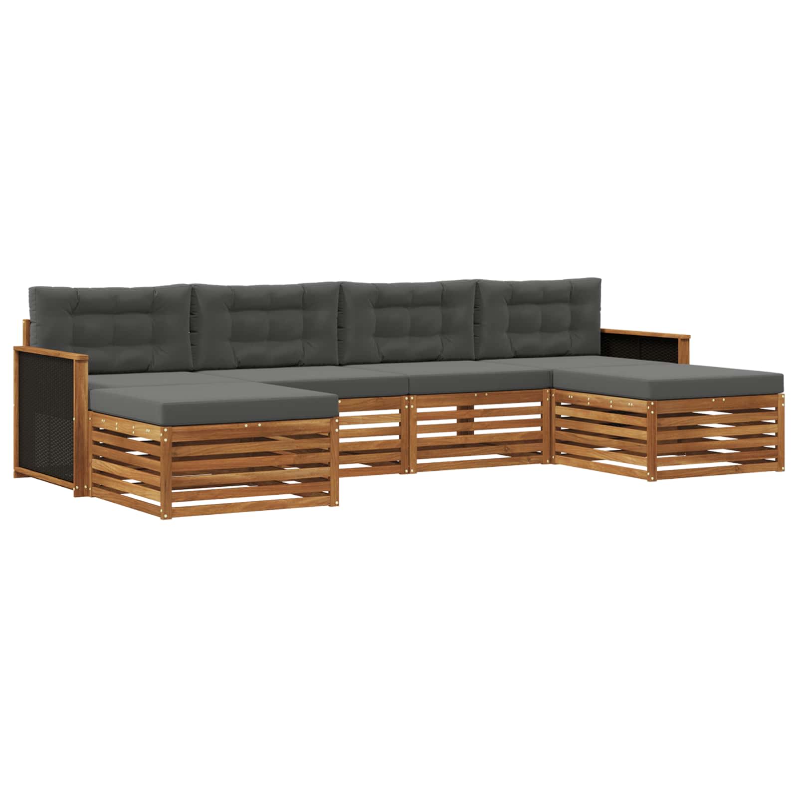 Ensembles de canapés avec coussin 6 pcs Bois d'Acacia Massif - XIOS
