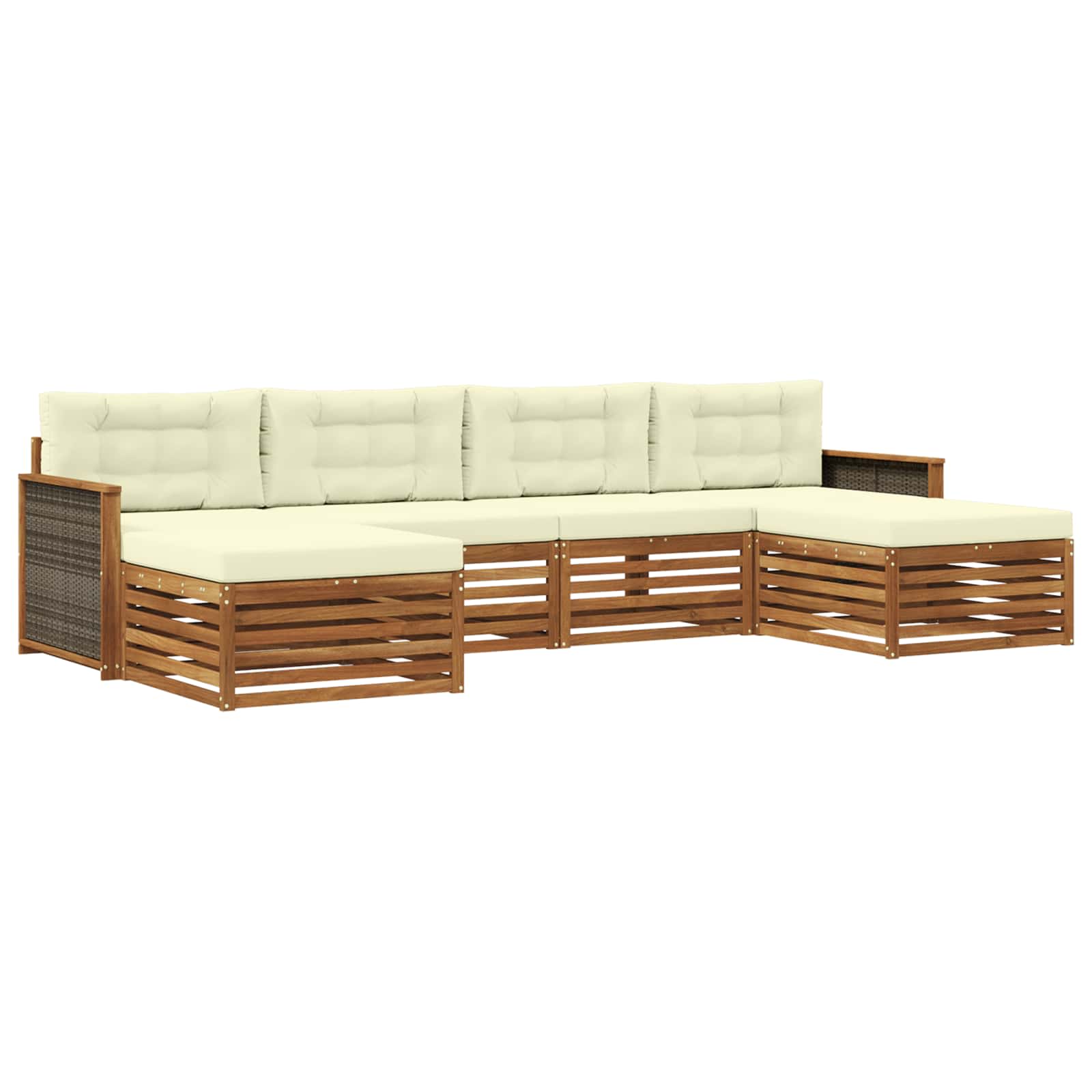 Ensembles de canapés avec coussin 6 pcs Bois d'Acacia Massif - XIOS