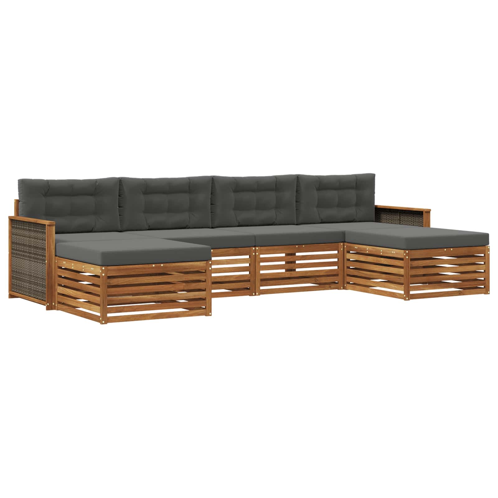 Ensembles de canapés avec coussin 6 pcs Bois d'Acacia Massif - XIOS