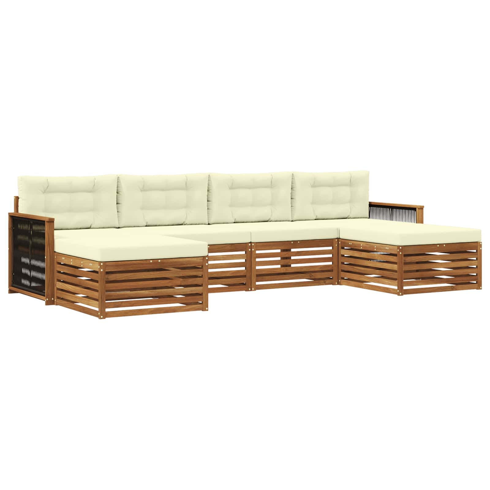 Ensembles de canapés avec coussin 6 pcs Bois d'Acacia Massif - XIOS