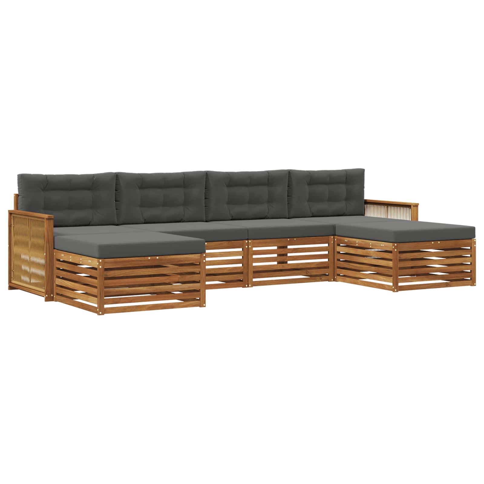 Ensembles de canapés avec coussin 6 pcs Bois d'Acacia Massif - XIOS