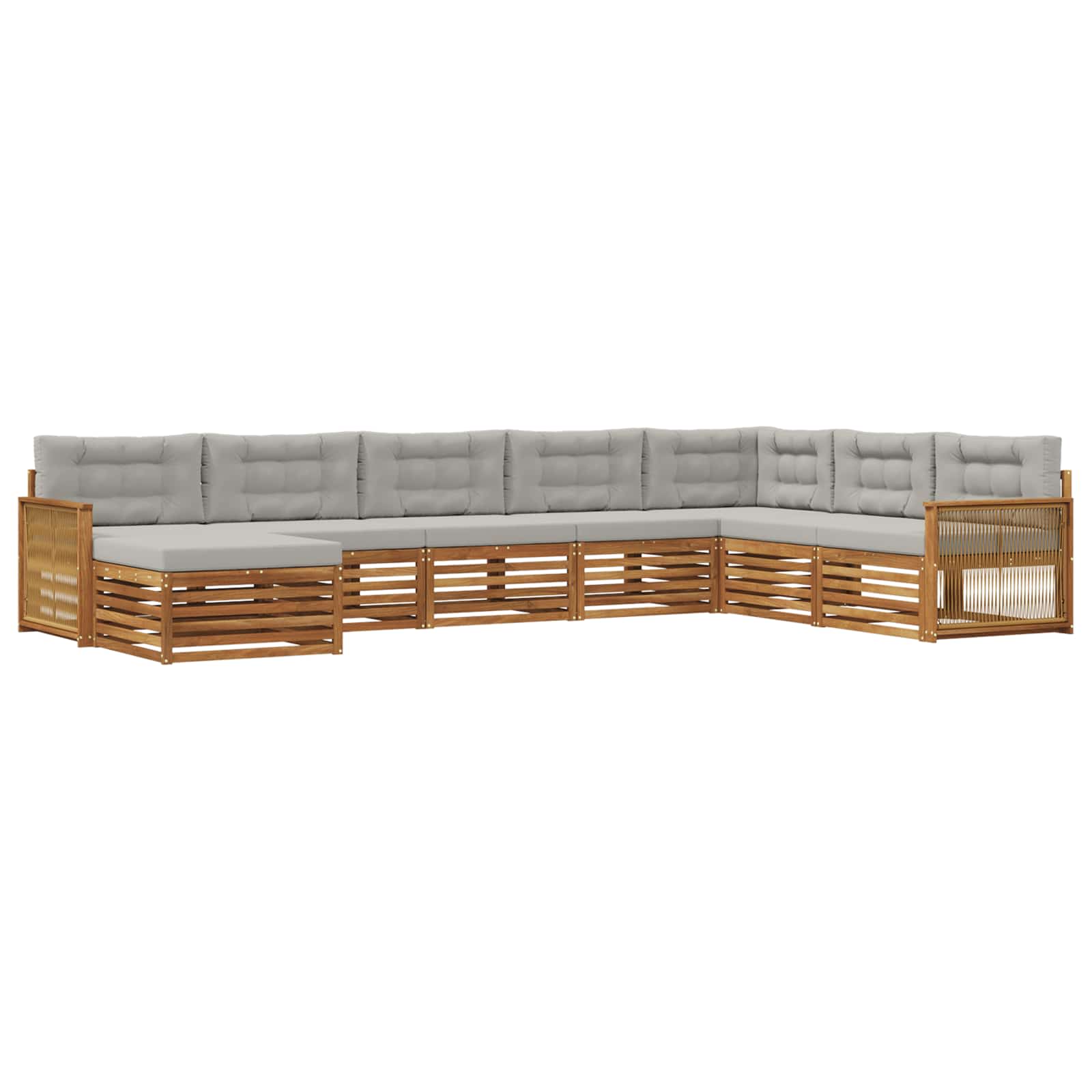 Ensemble de canapés d'extérieur 8 pcs Naturel et gris clair - XIOS
