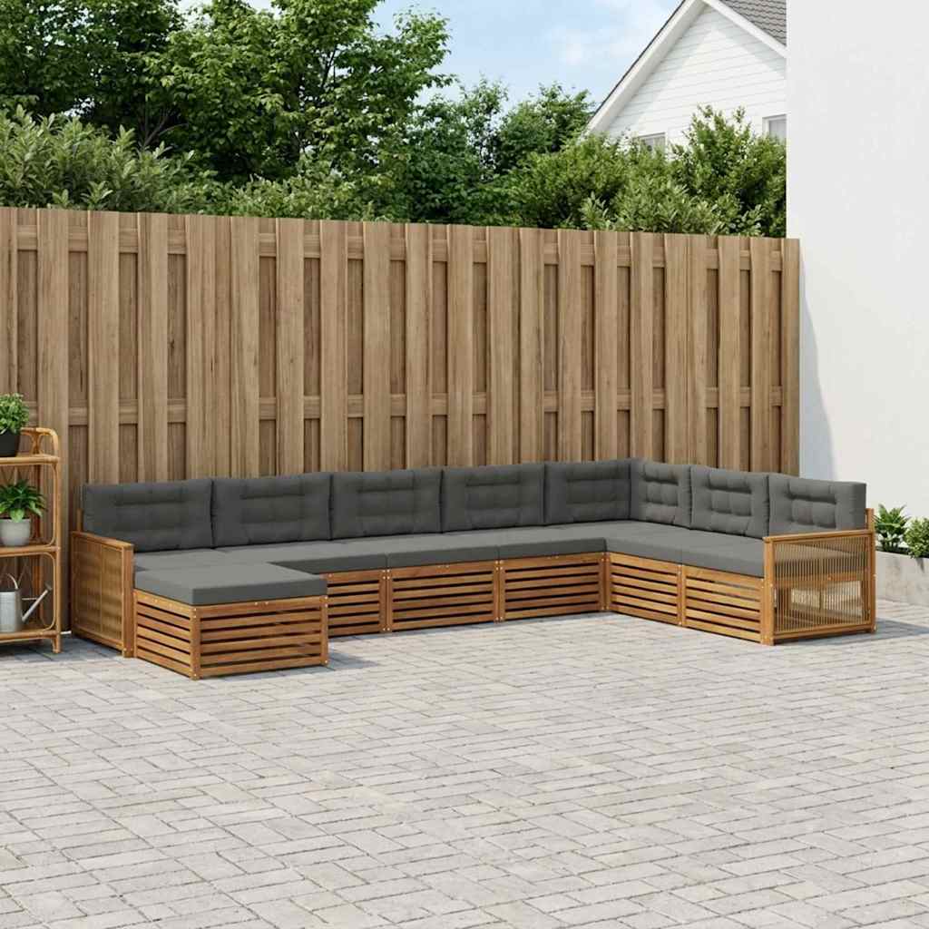Ensemble de canapés d'extérieur 8 pcs Naturel et Anthracite - XIOS
