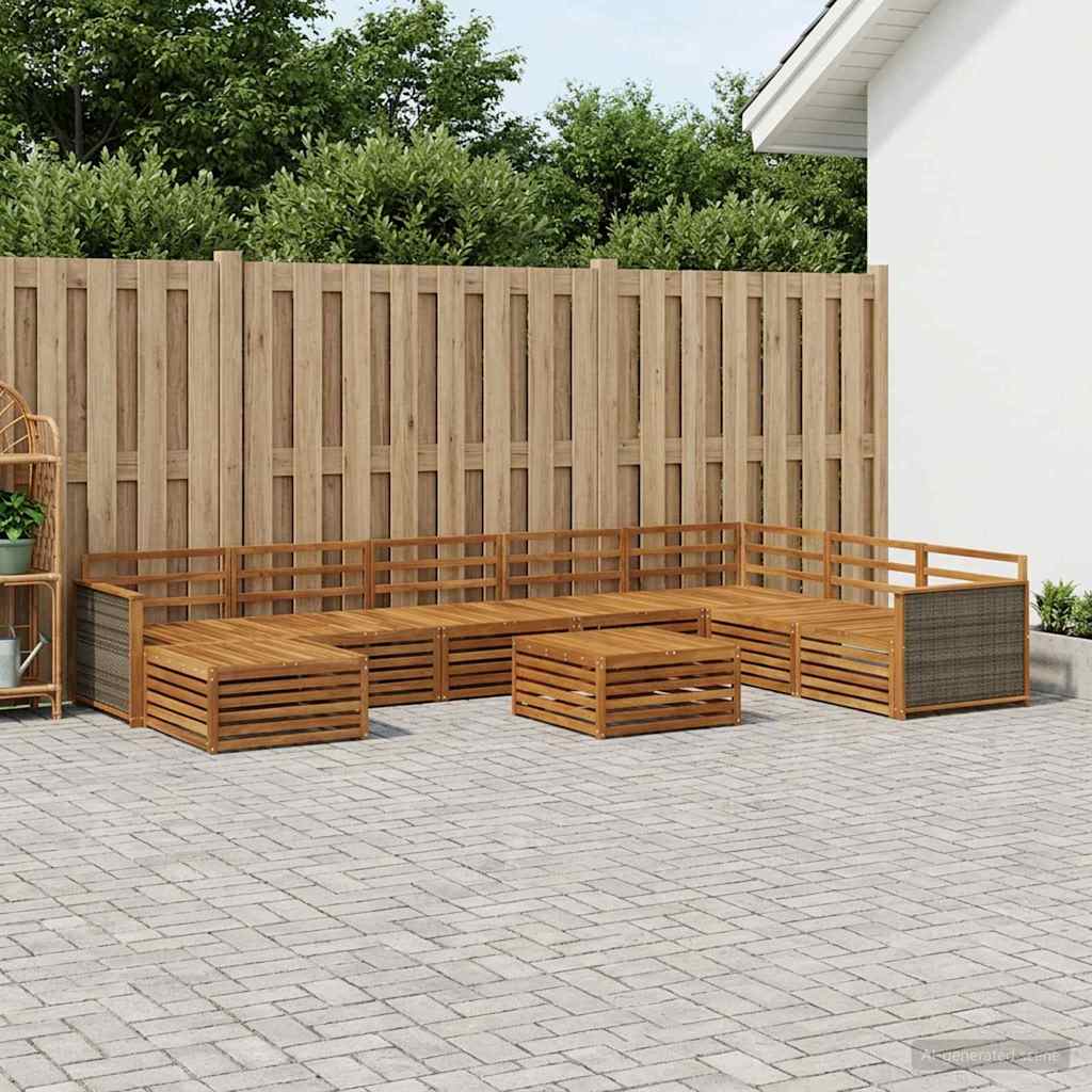 Ensemble de canapés d'extérieur 9 pcs Naturel - XIOS