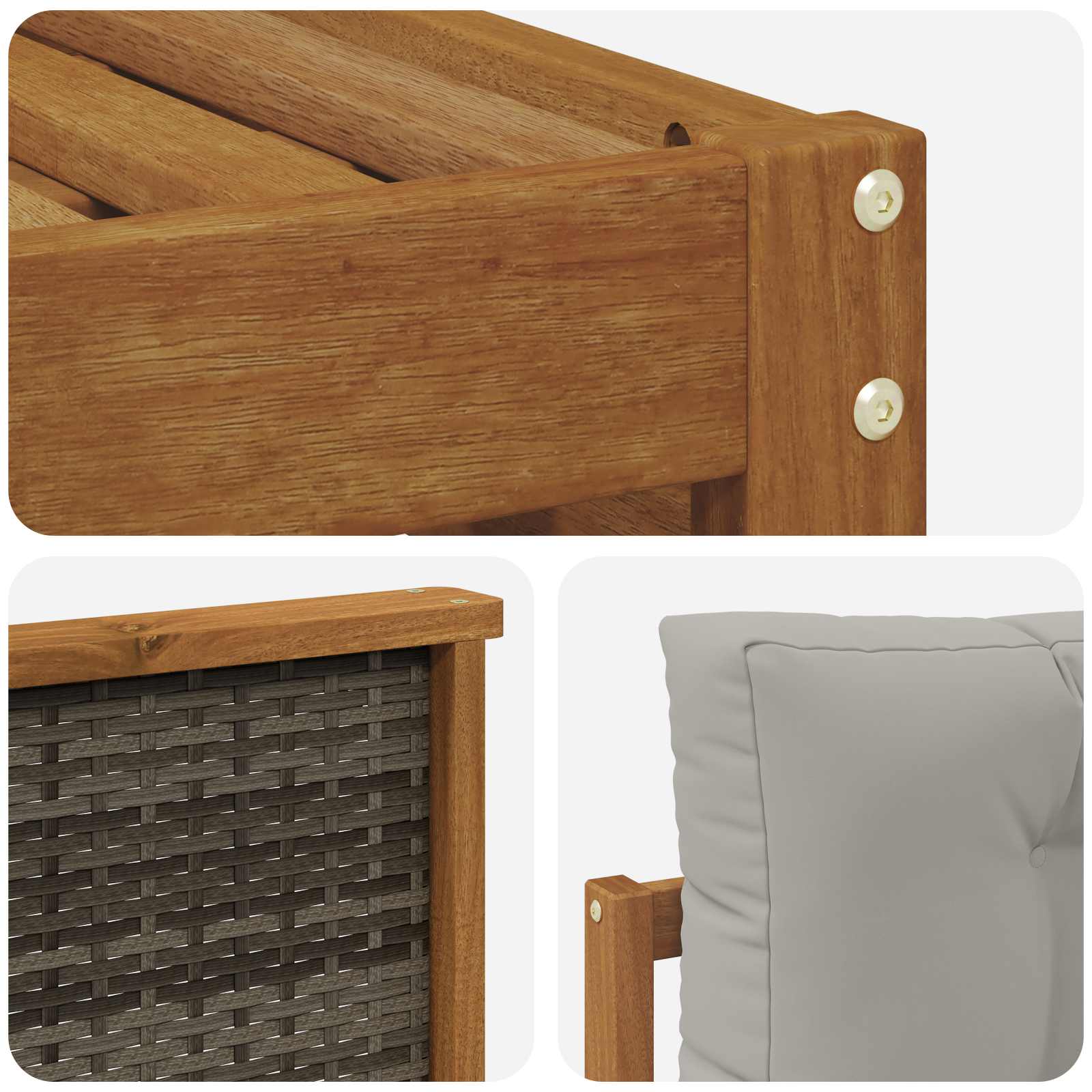 Ensemble de canapés d'extérieur 9 pcs Naturel et gris clair - XIOS