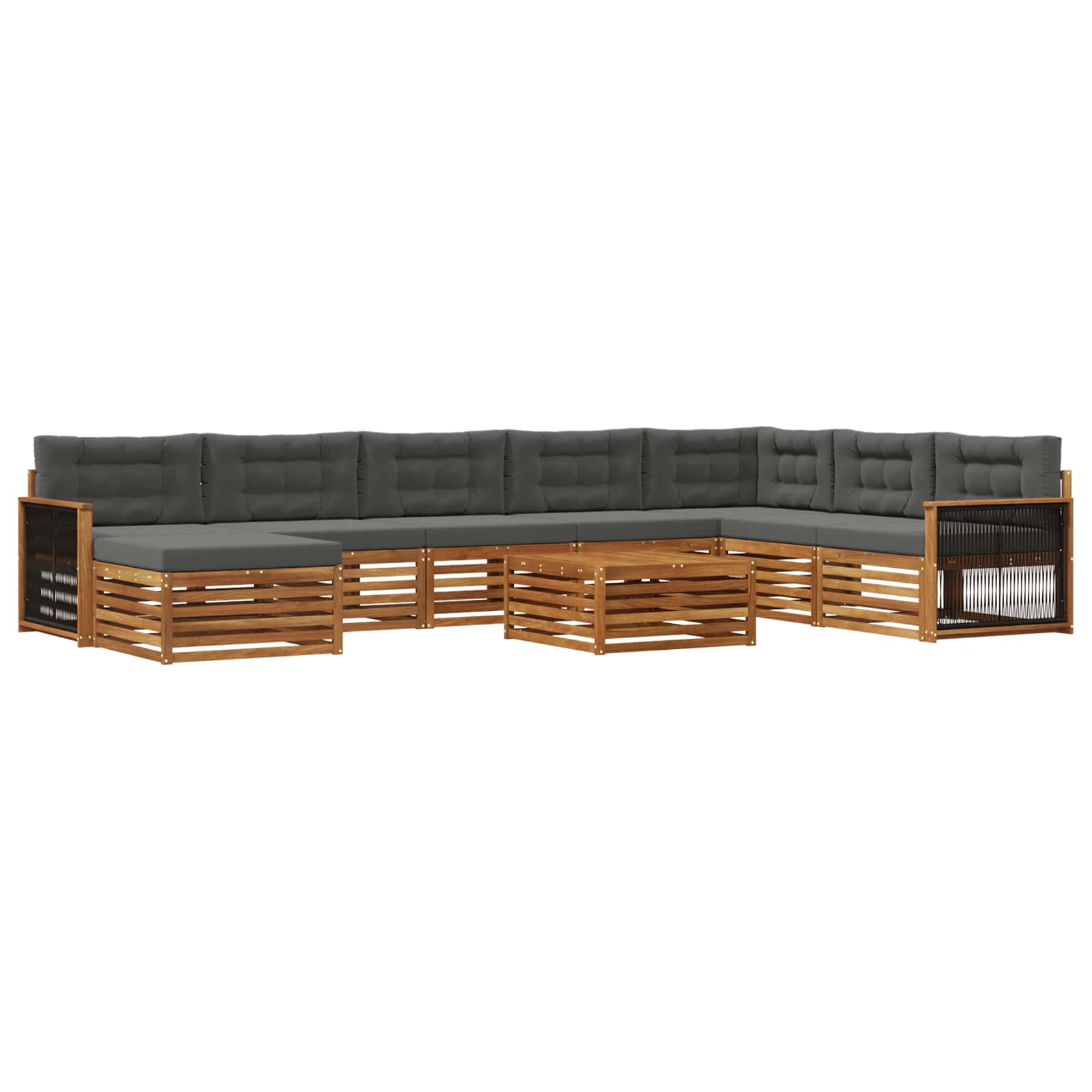Ensemble de canapés d'extérieur 9 pcs Naturel et Anthracite - XIOS