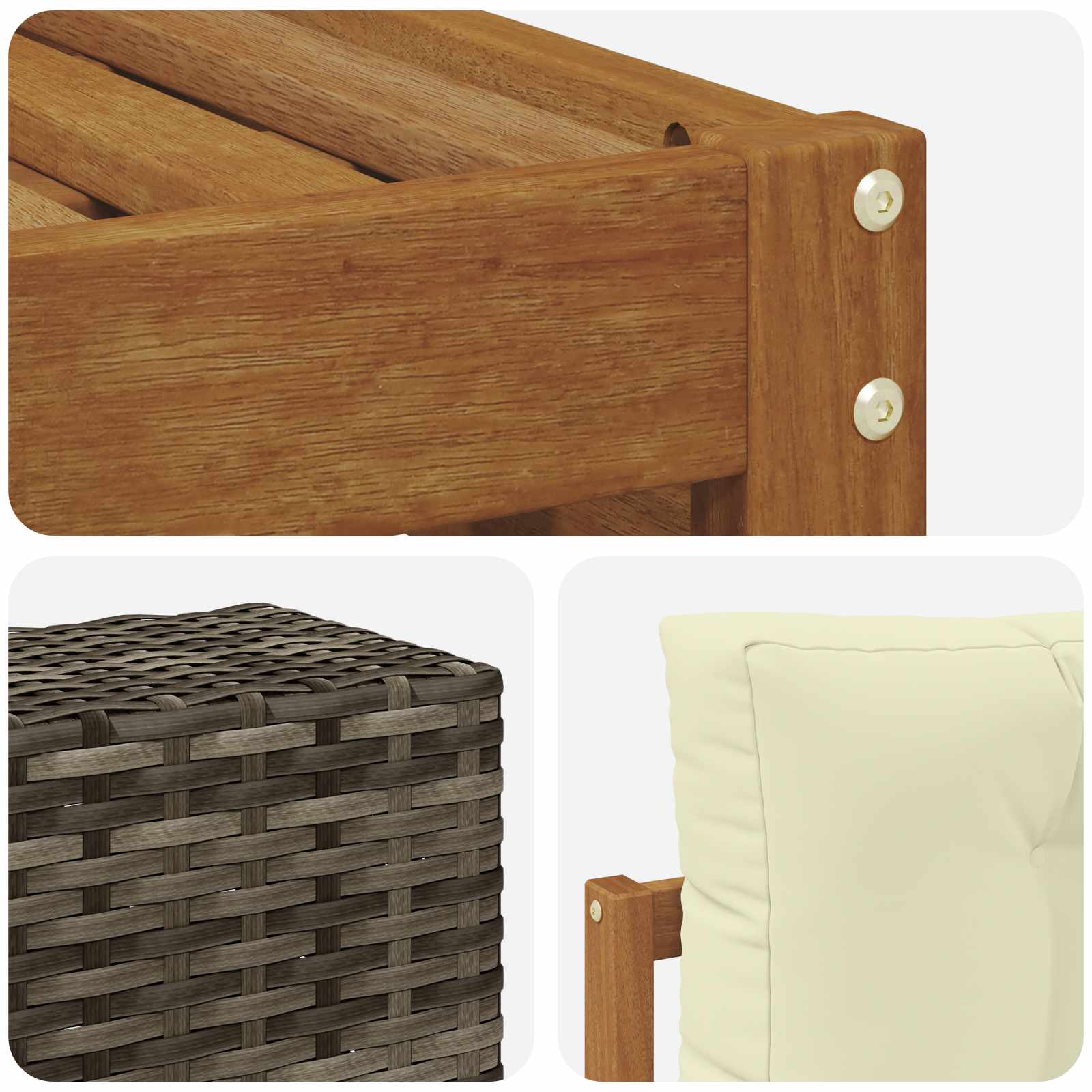 Ensemble de canapés d'extérieur 9 pcs Naturel et Crème - XIOS