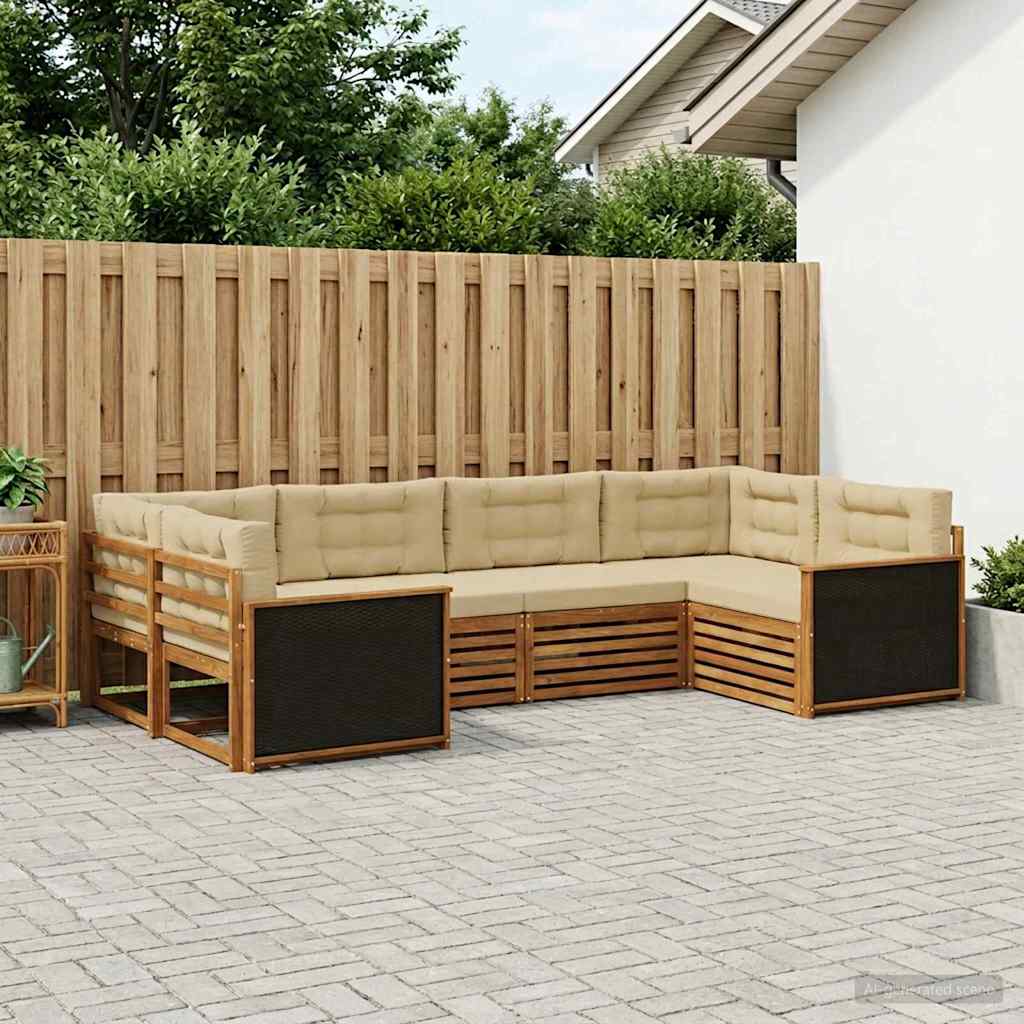 Ensemble de canapés d'extérieur 6 pcs Naturel et Beige - XIOS