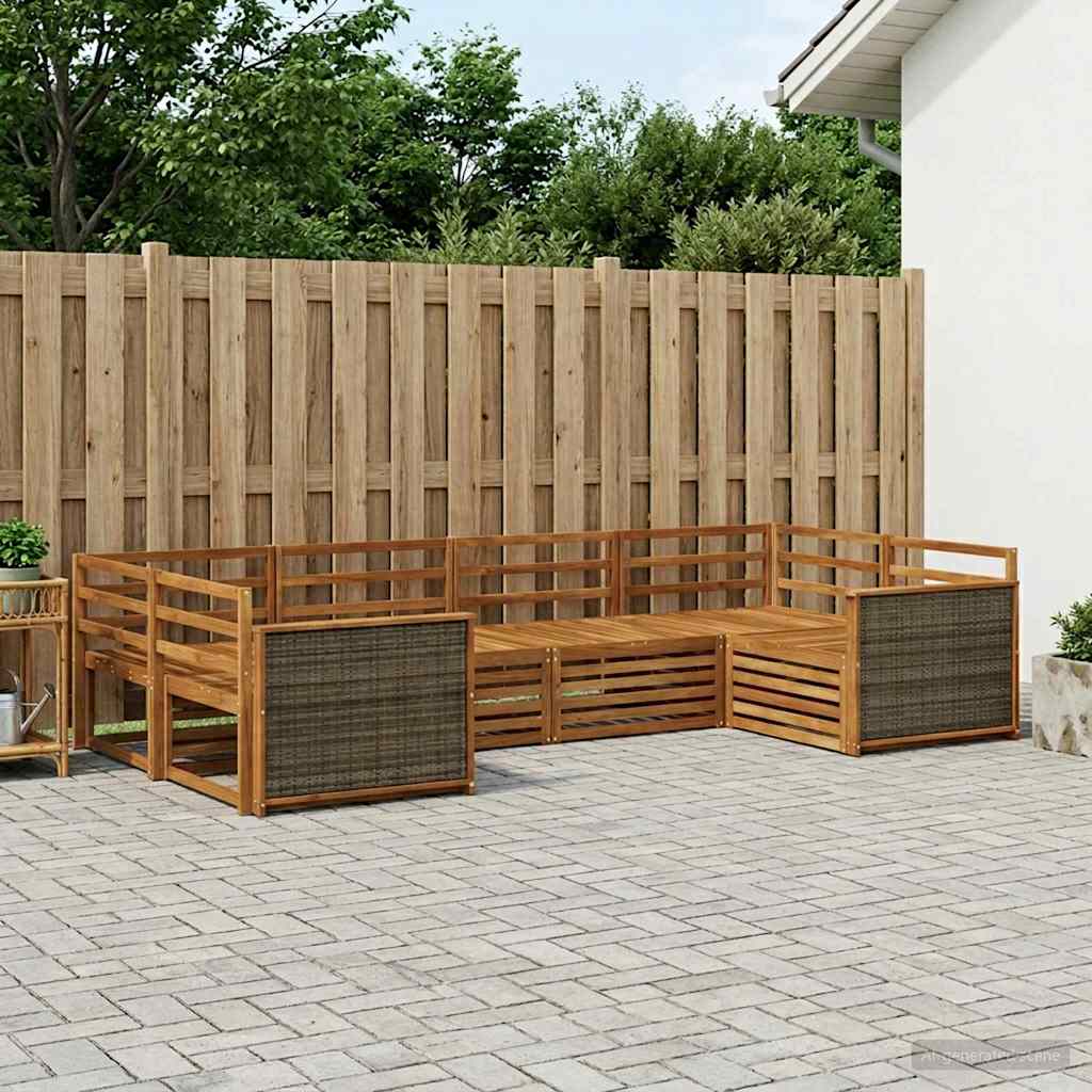 Ensemble de canapés d'extérieur 6 pcs Naturel - XIOS