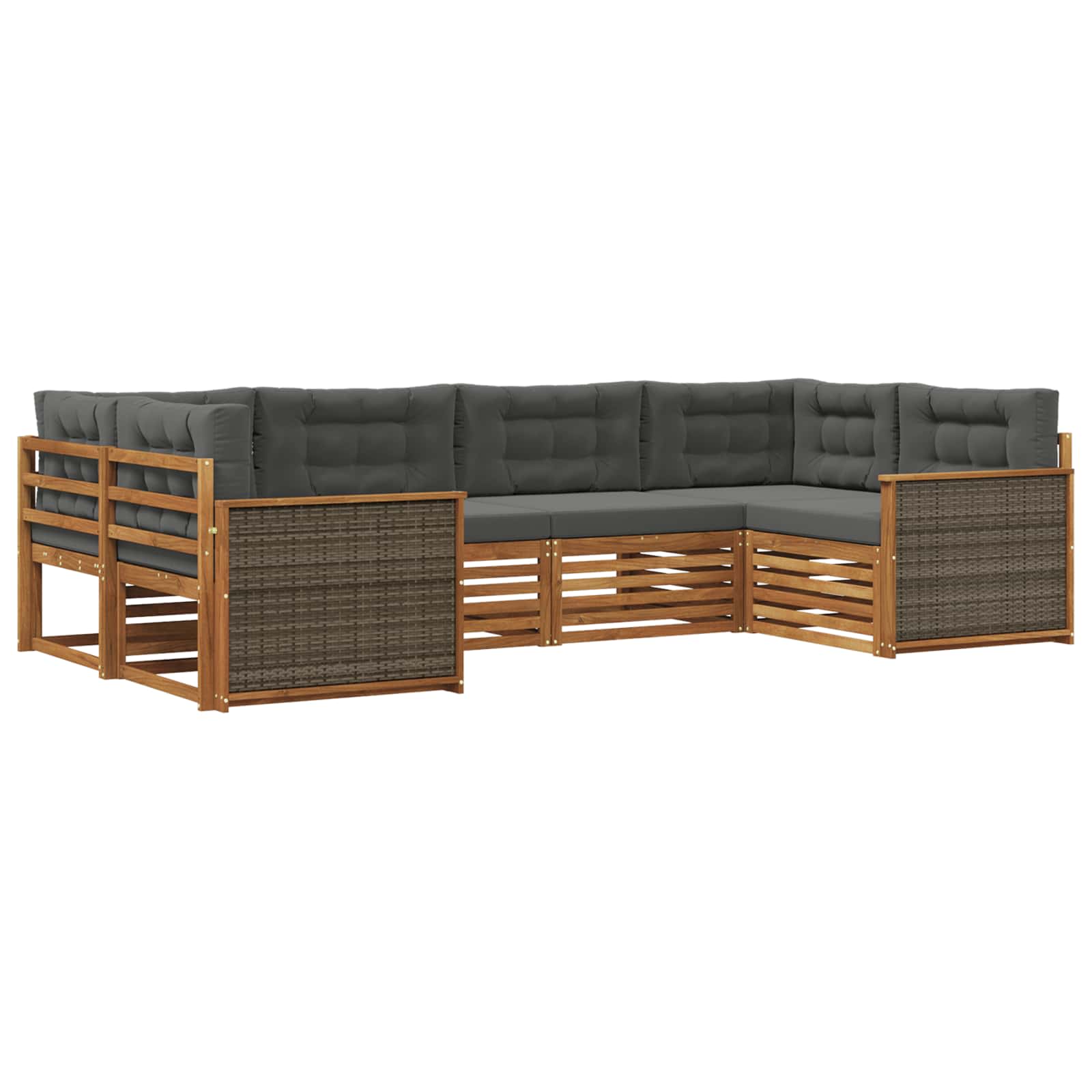 Ensemble de canapés d'extérieur 6 pcs Naturel et Anthracite - XIOS