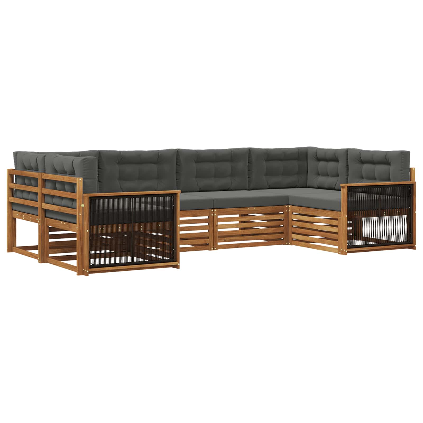 Ensemble de canapés d'extérieur 6 pcs Naturel et Anthracite - XIOS