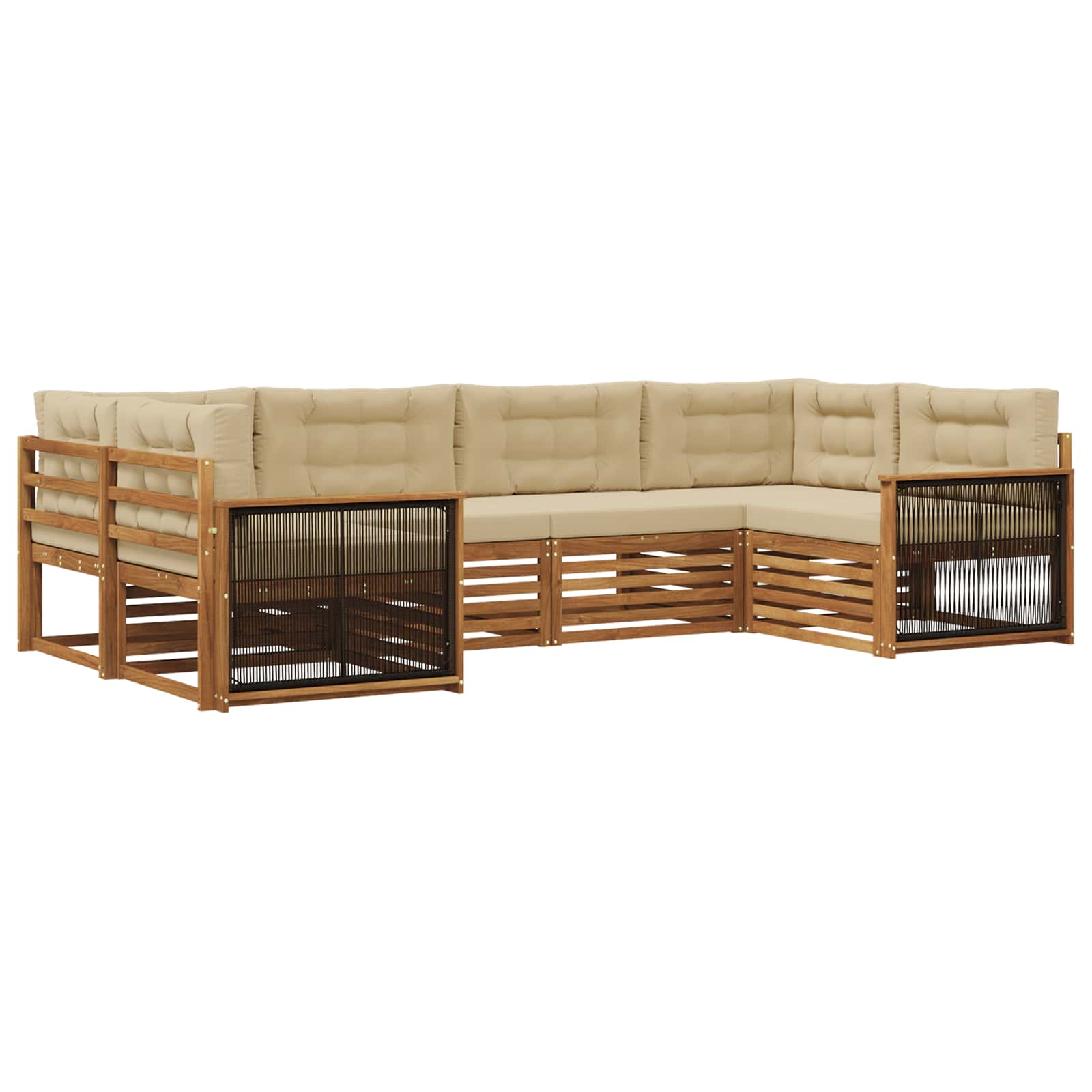 Ensemble de canapés d'extérieur 6 pcs Naturel et Beige - XIOS