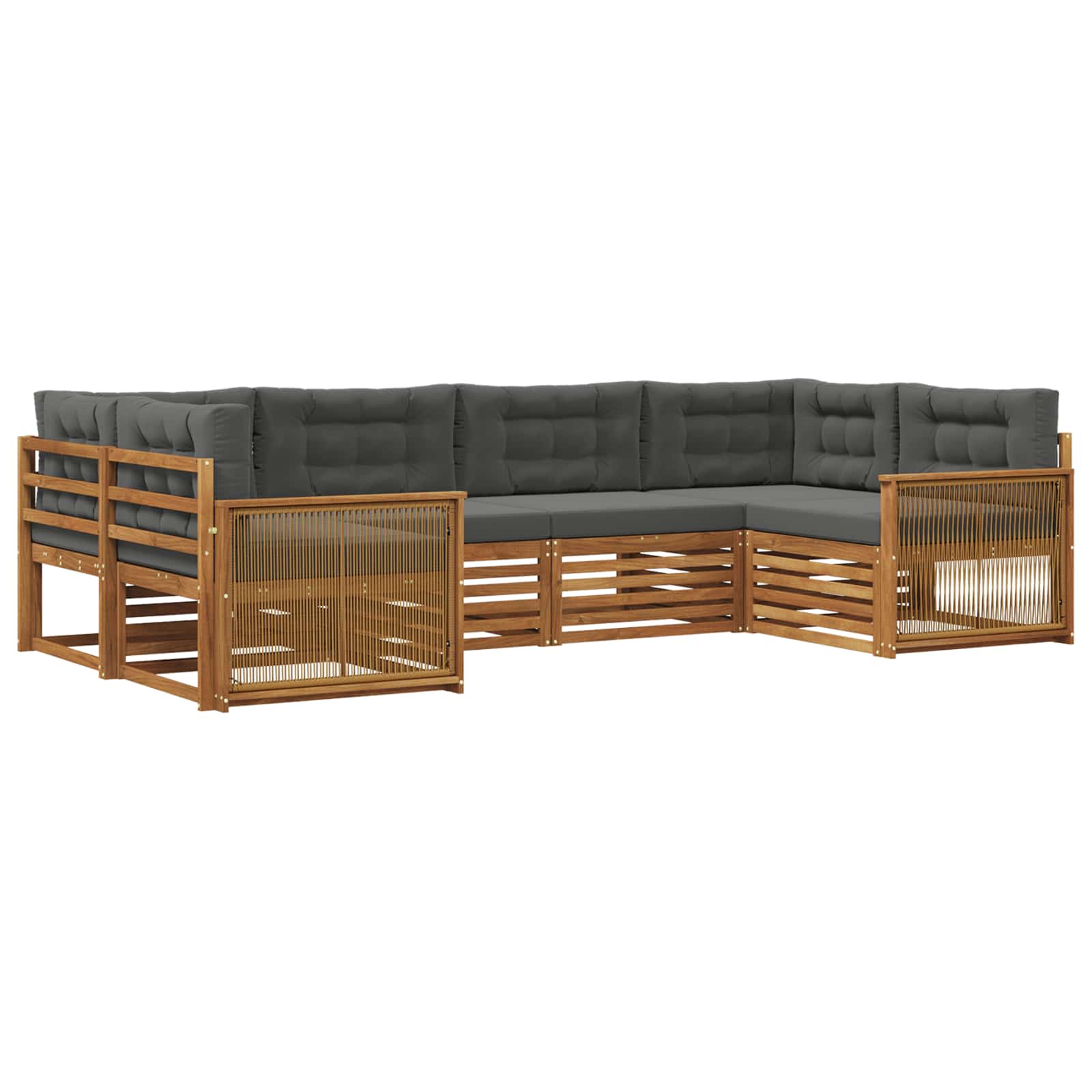 Ensemble de canapés d'extérieur 6 pcs Naturel et Anthracite - XIOS