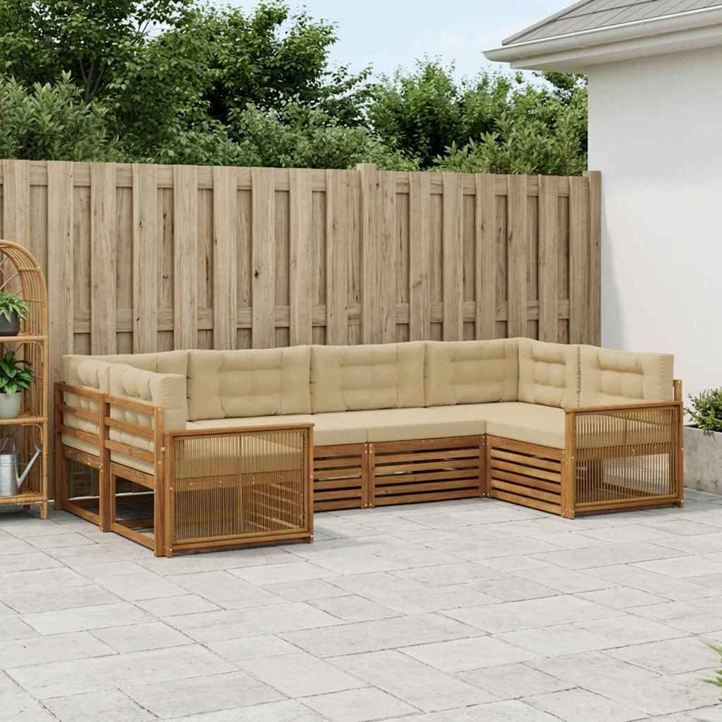 Ensemble de canapés d'extérieur 6 pcs Naturel et Beige - XIOS