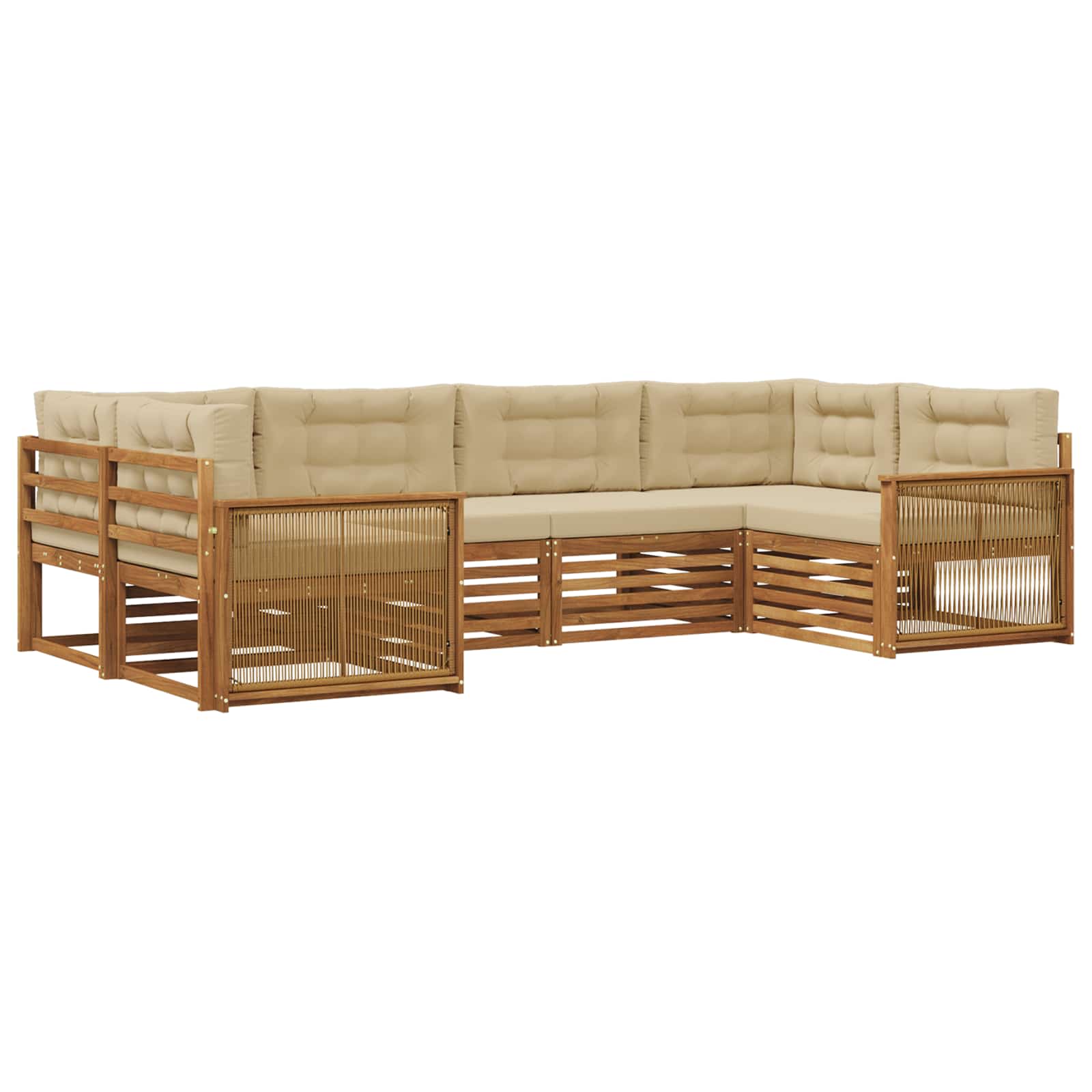 Ensemble de canapés d'extérieur 6 pcs Naturel et Beige - XIOS