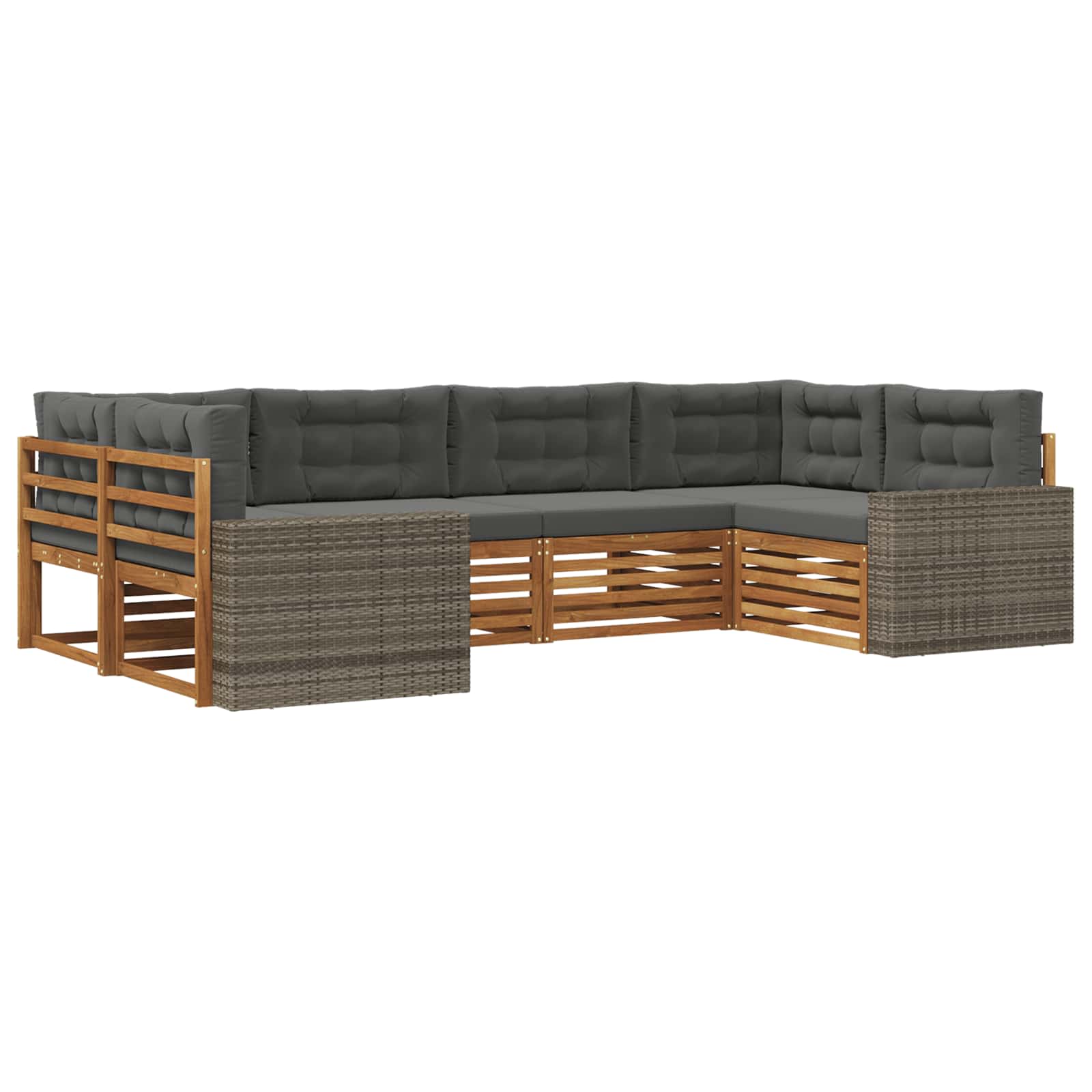 Ensemble de canapés d'extérieur 6 pcs Naturel et Anthracite - XIOS