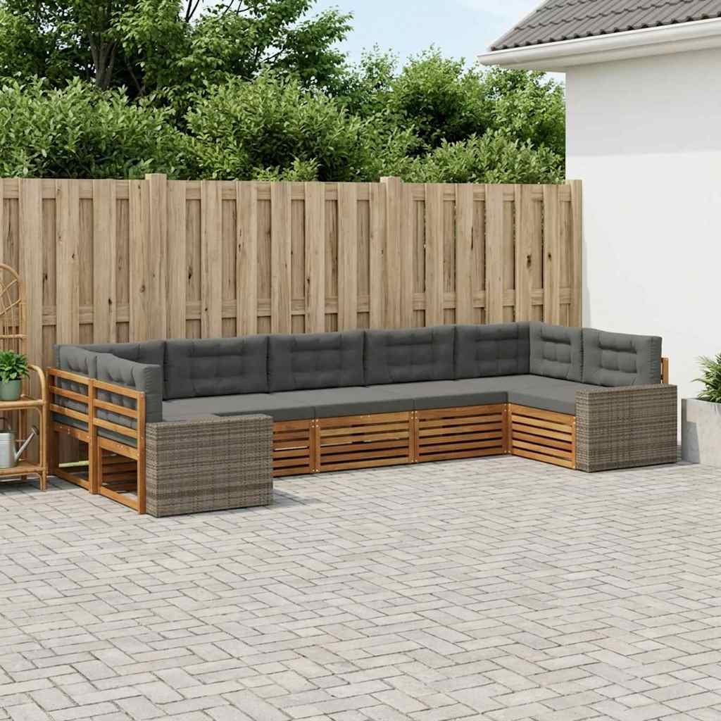 Ensemble de canapés d'extérieur 7 pcs Naturel et Anthracite - XIOS
