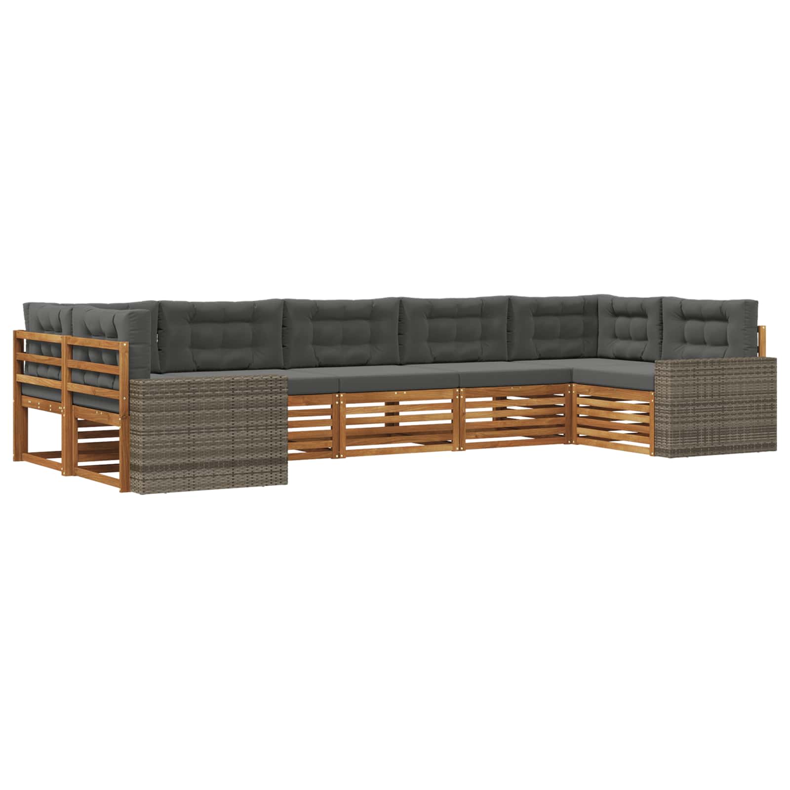Ensemble de canapés d'extérieur 7 pcs Naturel et Anthracite - XIOS