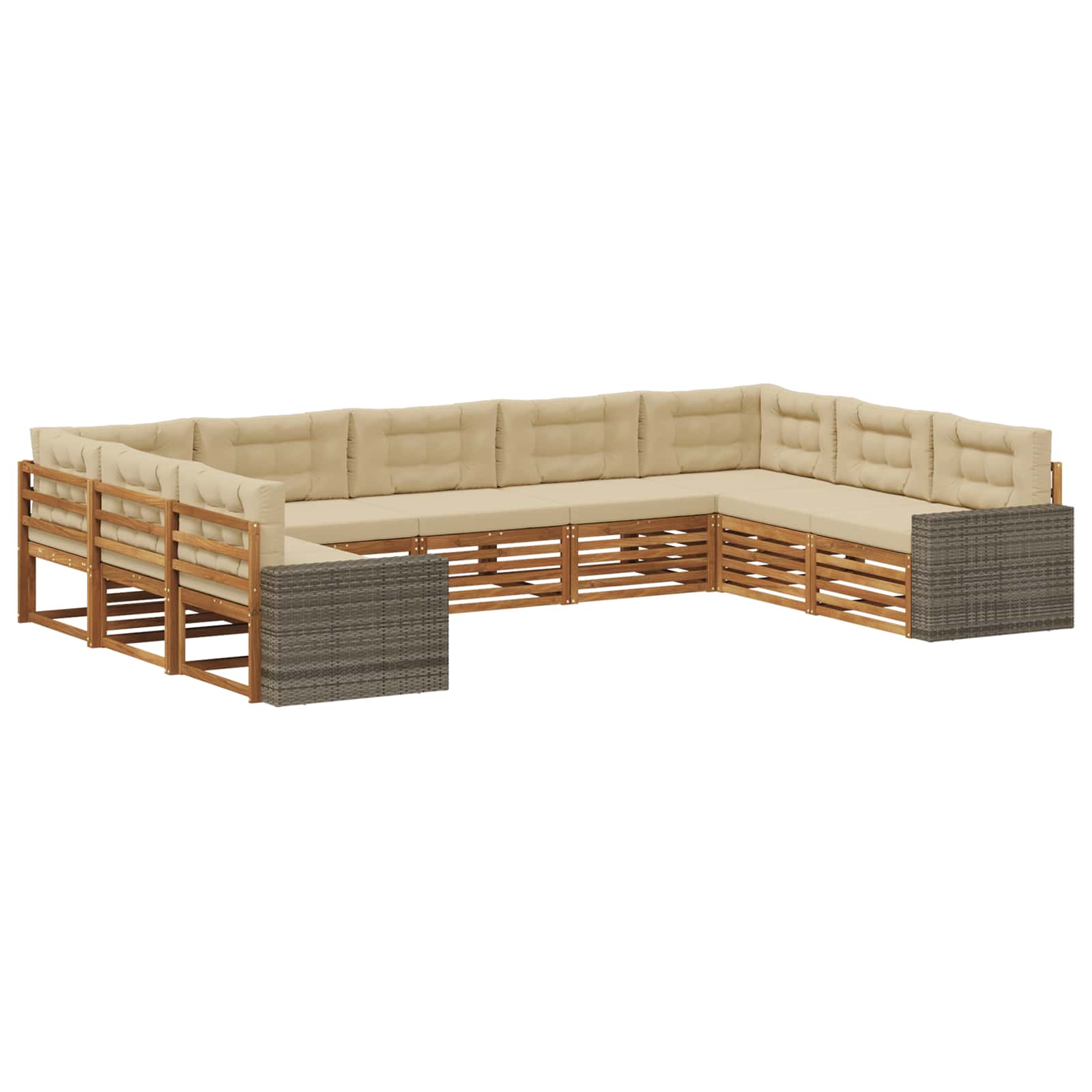Ensemble de canapés d'extérieur 9 pcs Naturel et Beige - XIOS
