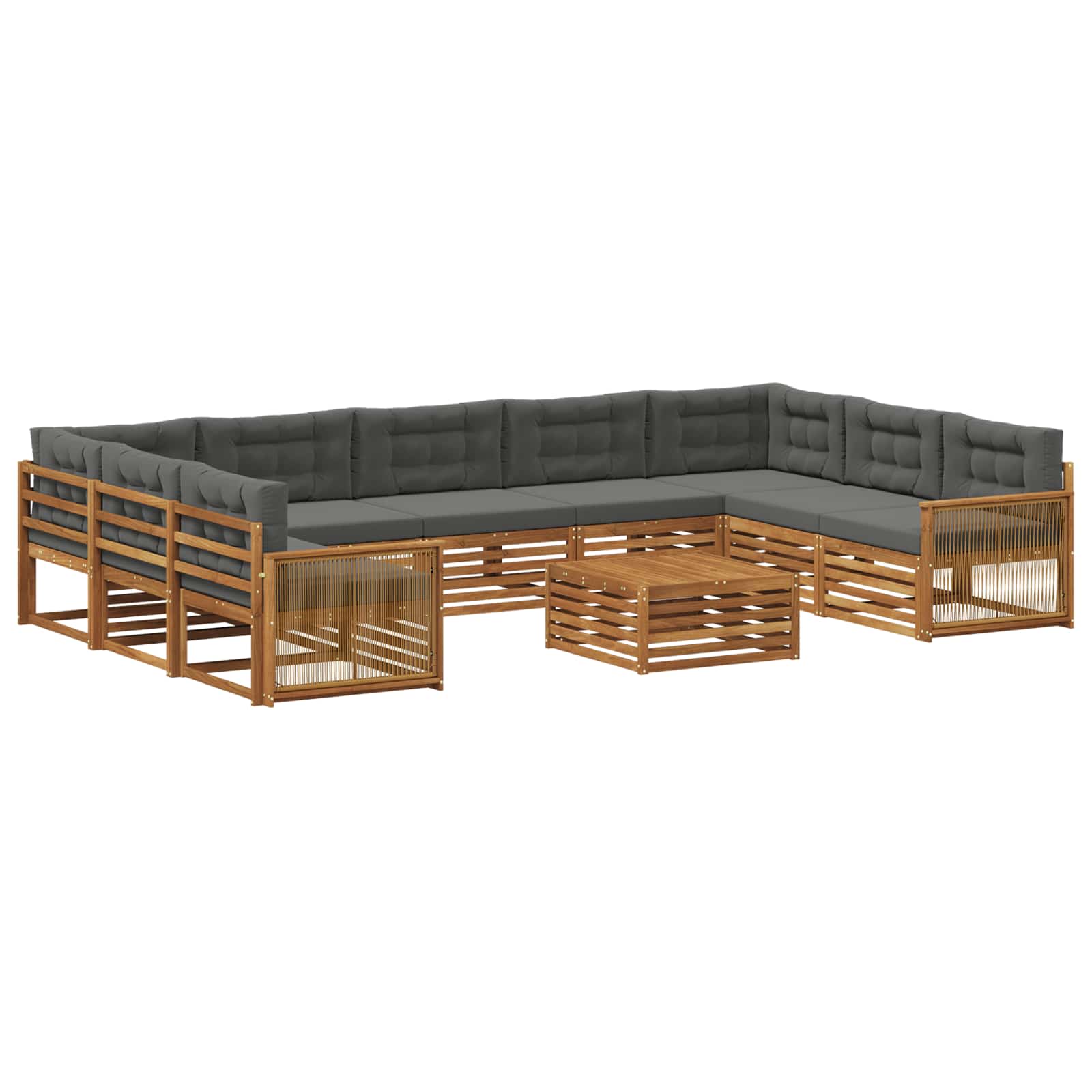 Ensemble de canapés d'extérieur 10 pcs Naturel et Anthracite - XIOS