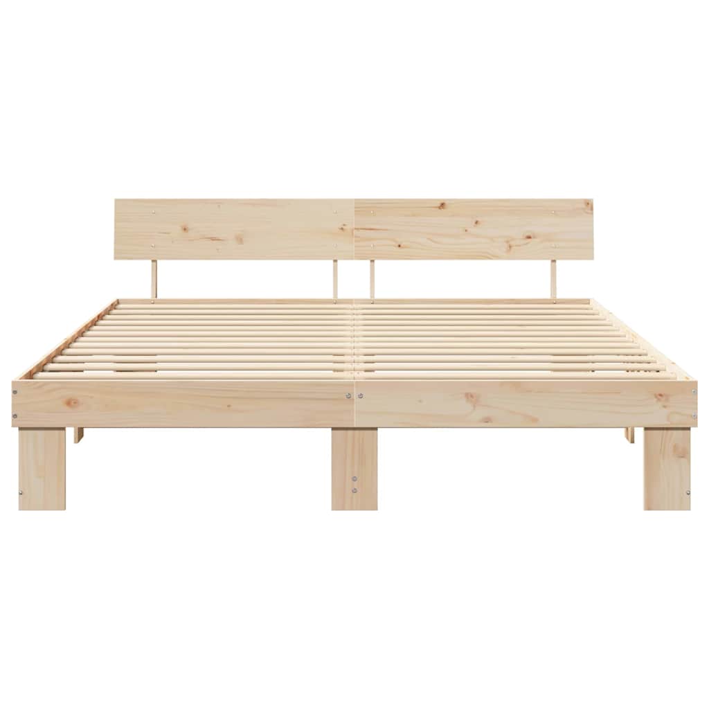 Cadre de lit Marron 200 x 200 cm Bois massif en pin - XIOS