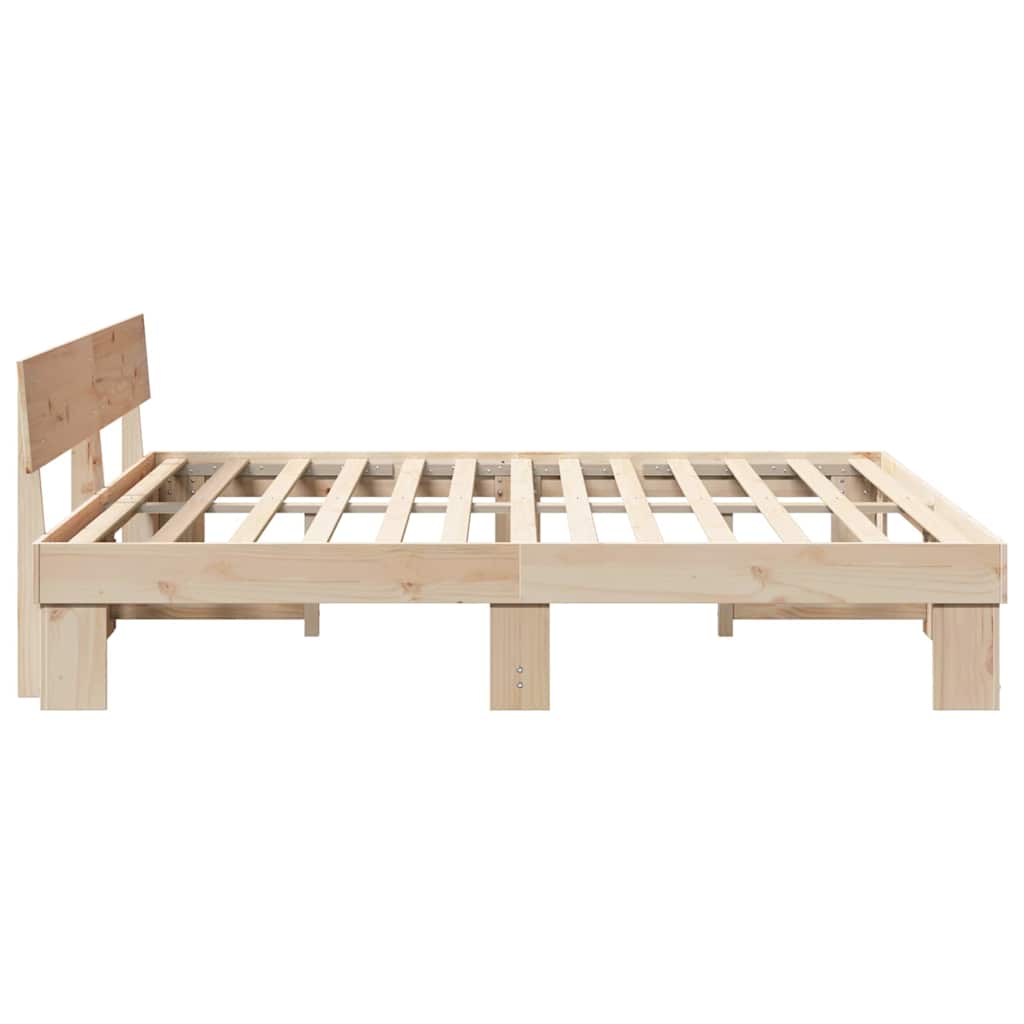 Cadre de lit Marron 200 x 200 cm Bois massif en pin - XIOS
