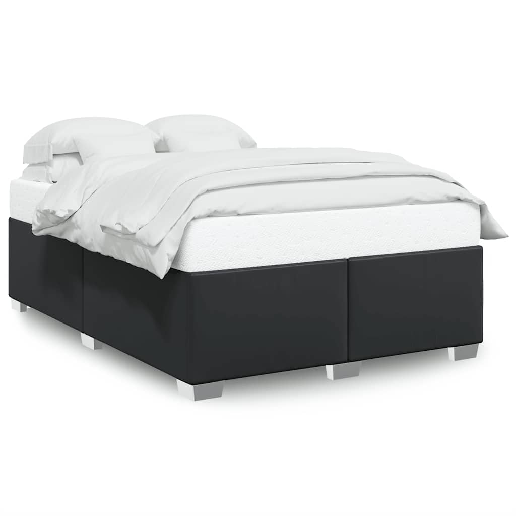 Cadre de lit sans matelas noir 137 x 190 cm similicuir - XIOS