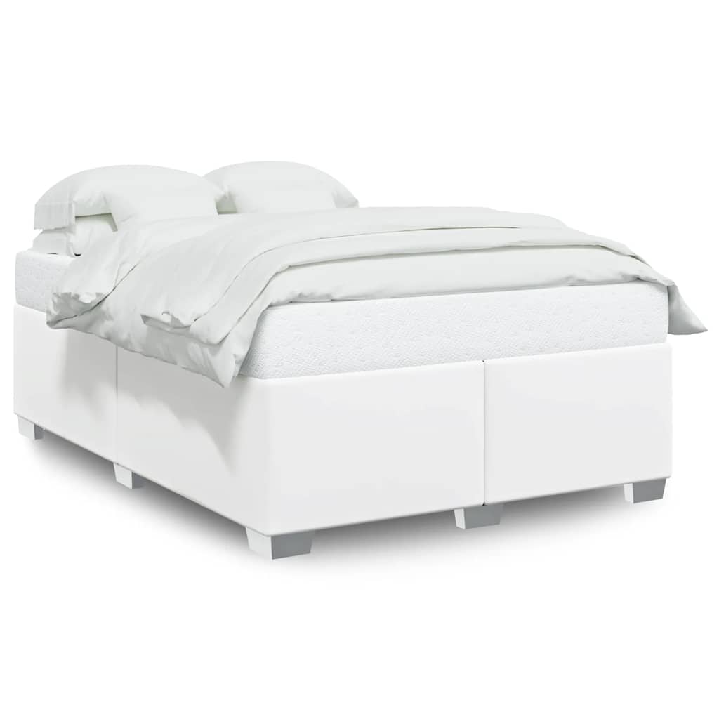 Cadre de lit sans matelas blanc 137 x 190 cm similicuir - XIOS