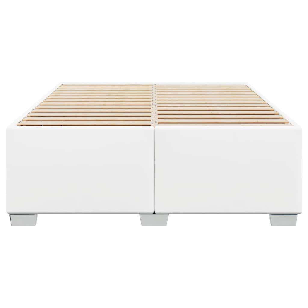 Cadre de lit sans matelas blanc 137 x 190 cm similicuir - XIOS