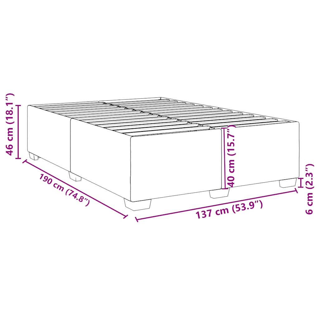Cadre de lit sans matelas blanc 137 x 190 cm similicuir - XIOS